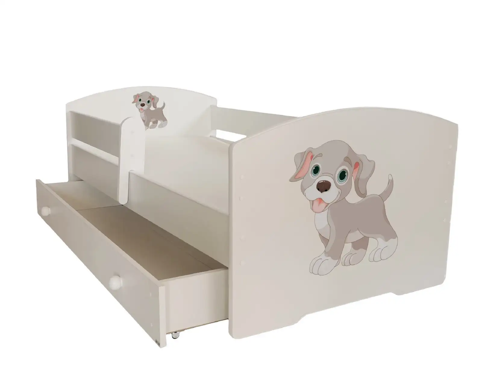 Łóżko z materacem, barierką i szufladą PEPE DOG 140x70 — 2