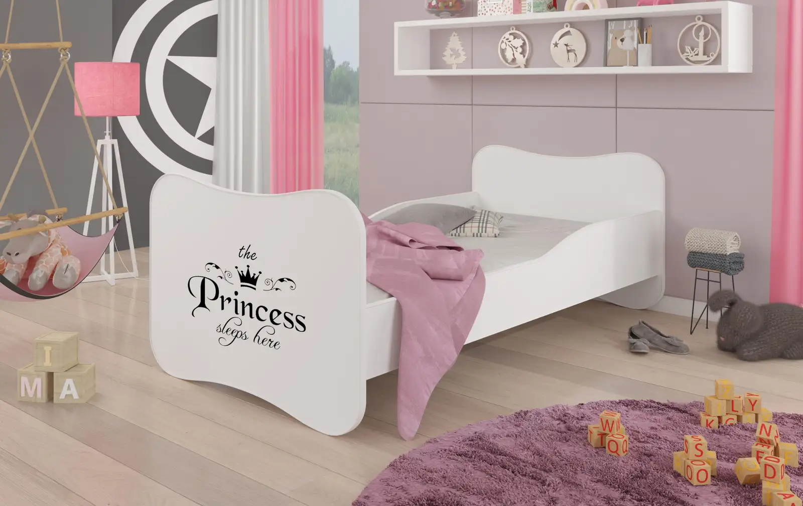 Łóżko z materacem GONZALO PRINCESS BLACK 140x70