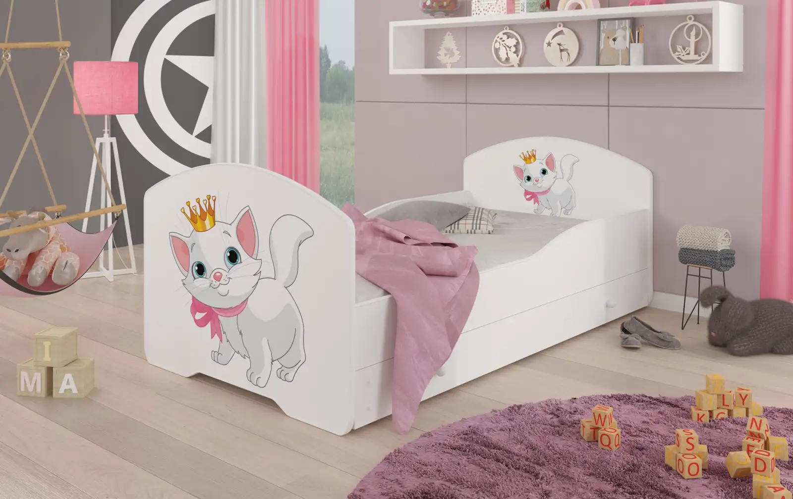 Łóżko z materacem i szufladą PEPE CAT 160X80