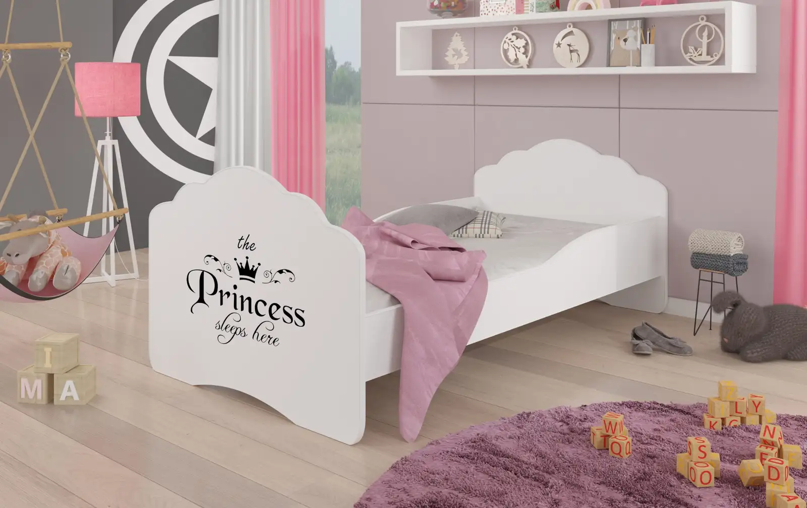 Łóżko z materacem CASIMO PRINCESS BLACK 140x70
