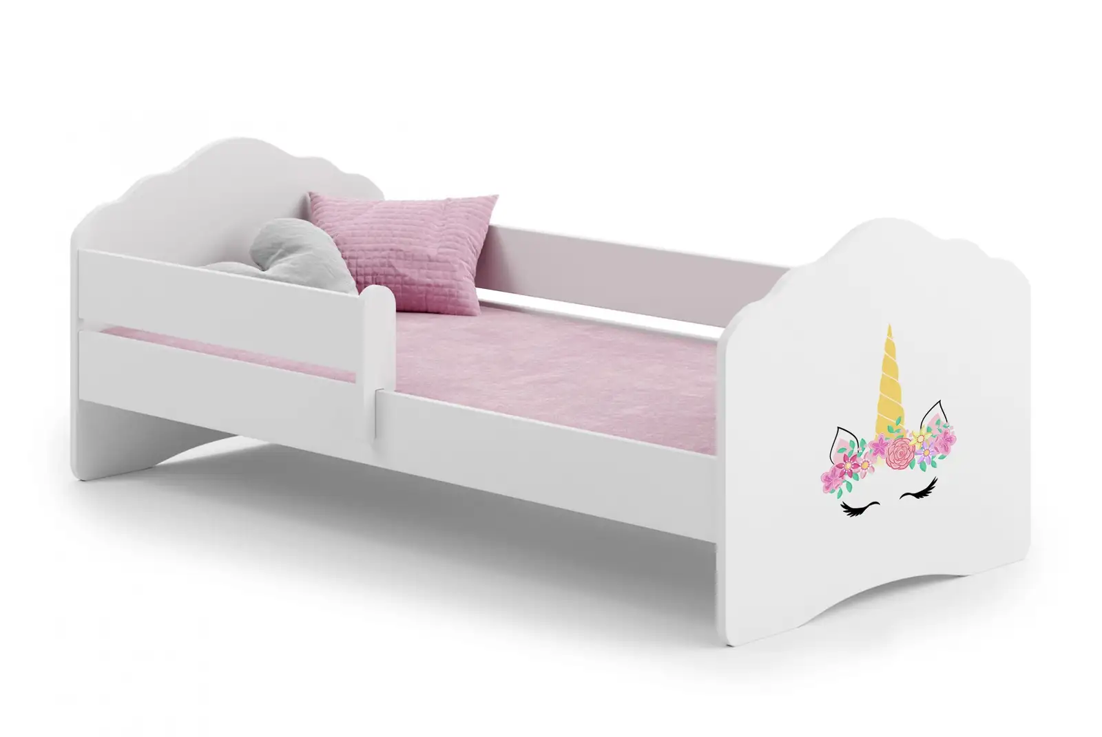 Łóżko z materacem i barierką CASIMO UNICORN 160x80 — 2