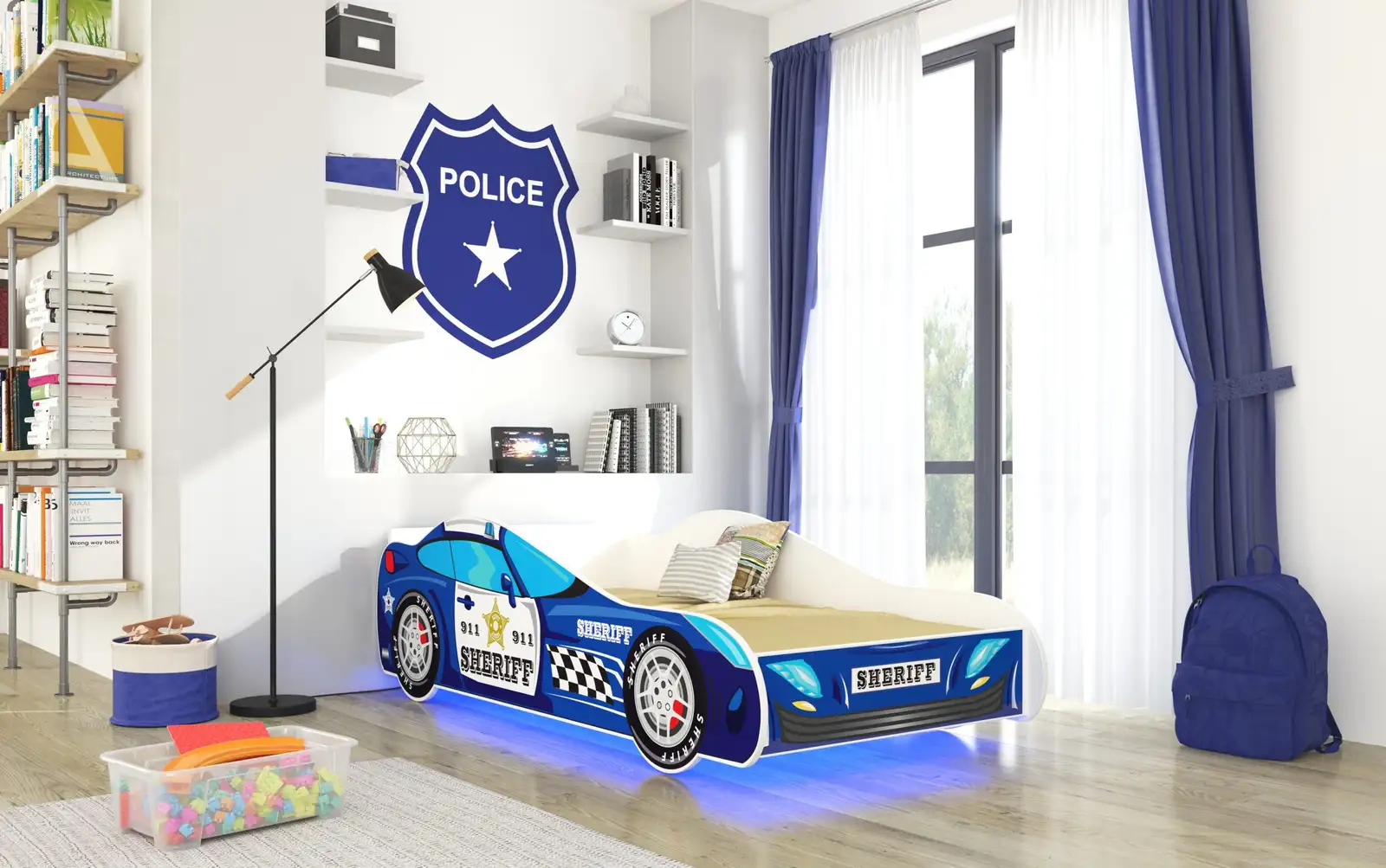 Łóżko z materacem i oświetleniem LED SHERIFF 160x80