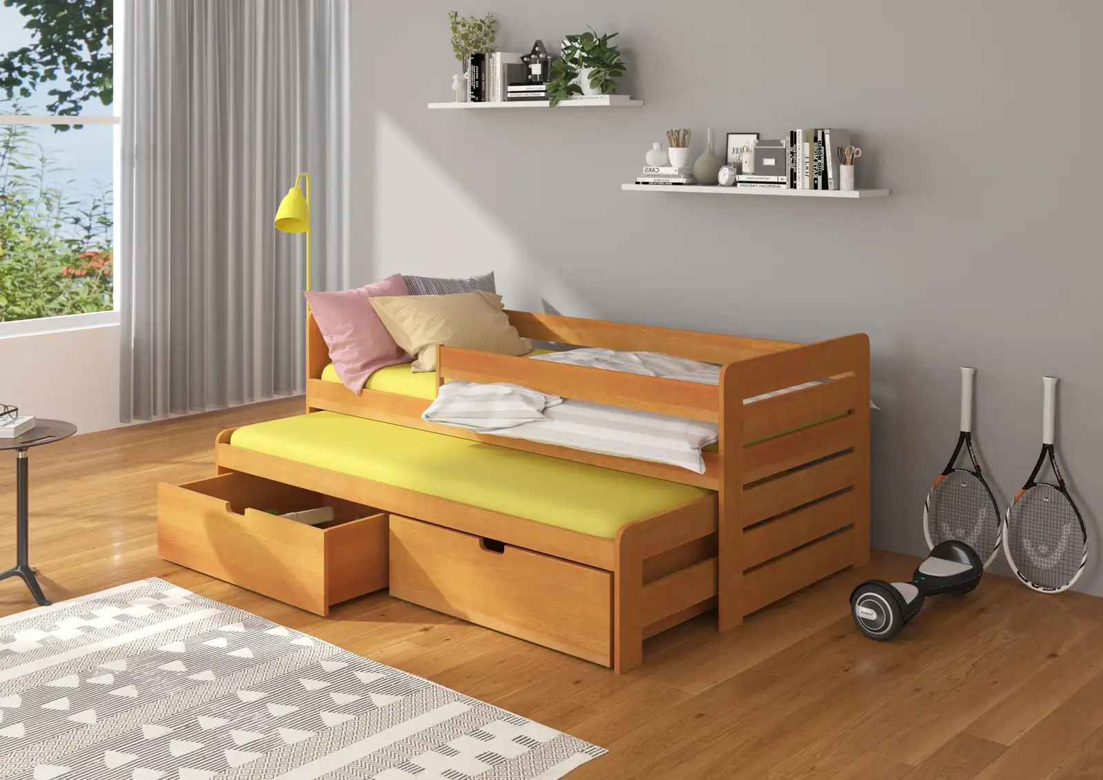 Łóżko podwójne z barierką TOMI 200x90