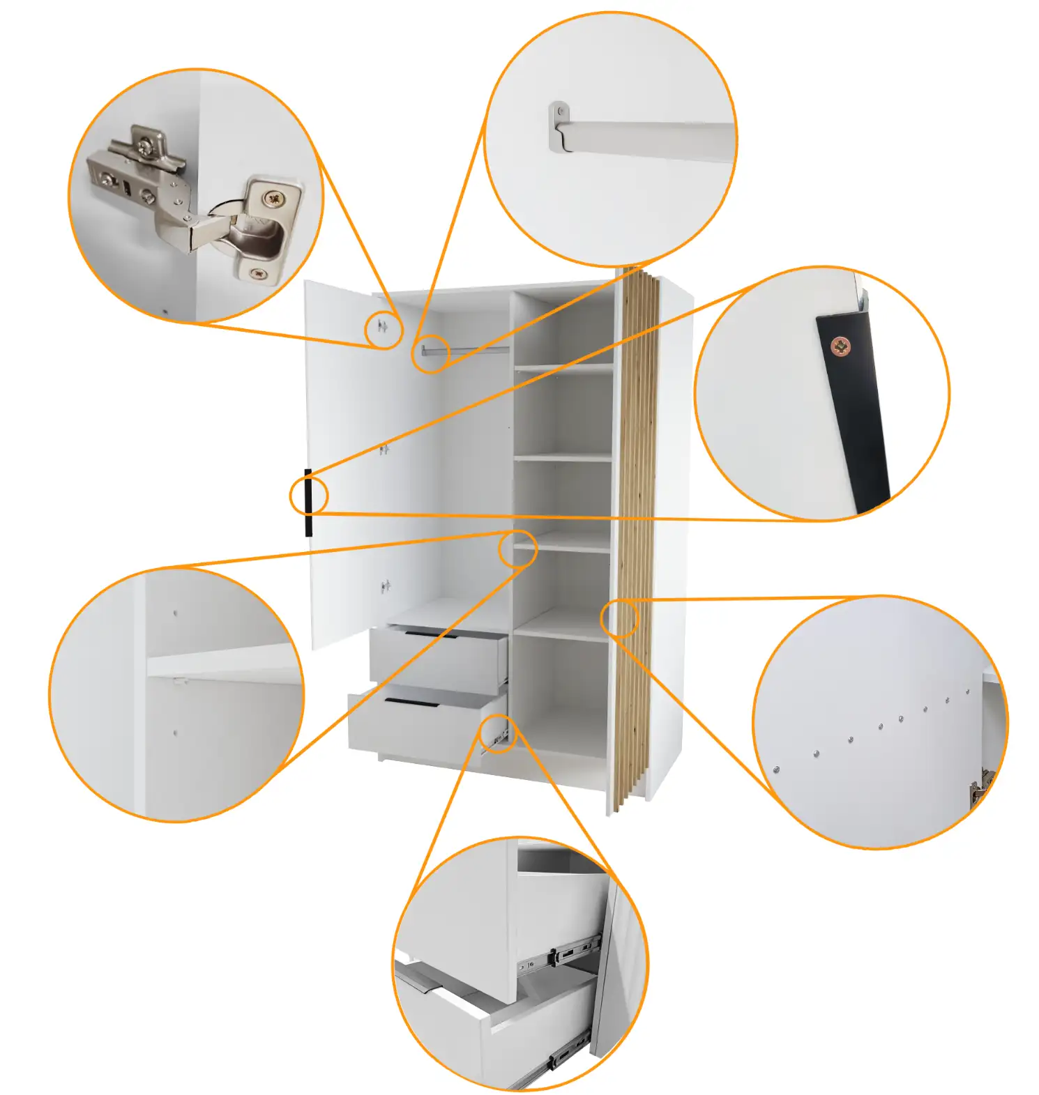 Szafa Nero lamele + lustro Czarnobiała 103 Arton — 5