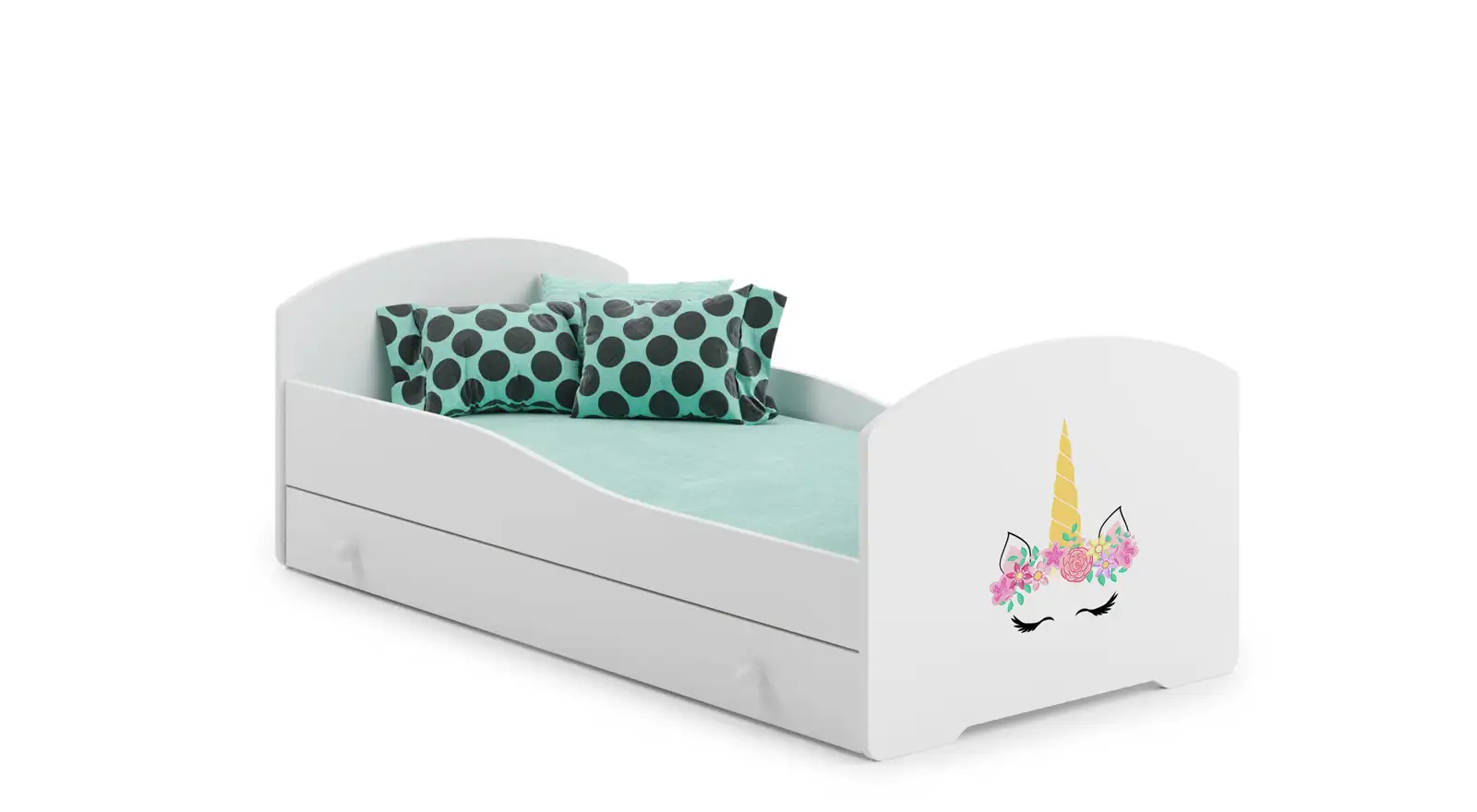 Łóżko z materacem i szufladą PEPE UNICORN 140x70 — 2
