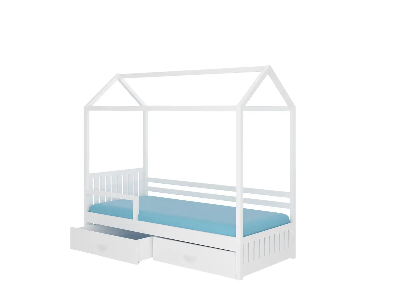 Łóżko domek z barierką i materacem ROSE 200x90 — 2