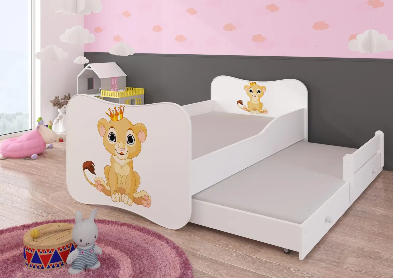 Łóżko podwójne z materacami GONZALO II LION 160x80
