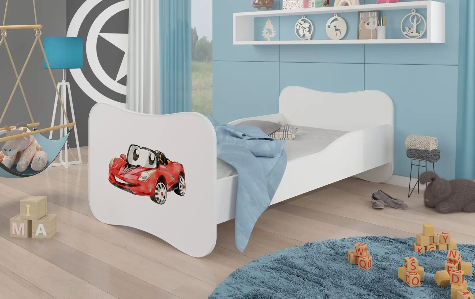Łóżko z materacem GONZALO RED CAR 140x70