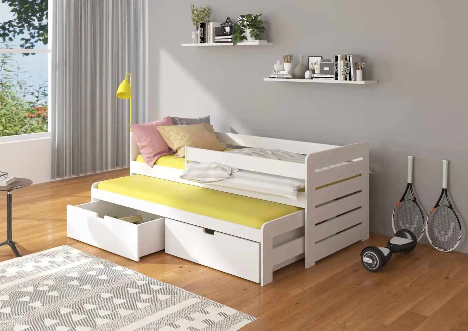 Łóżko podwójne z barierką TOMI 200x90
