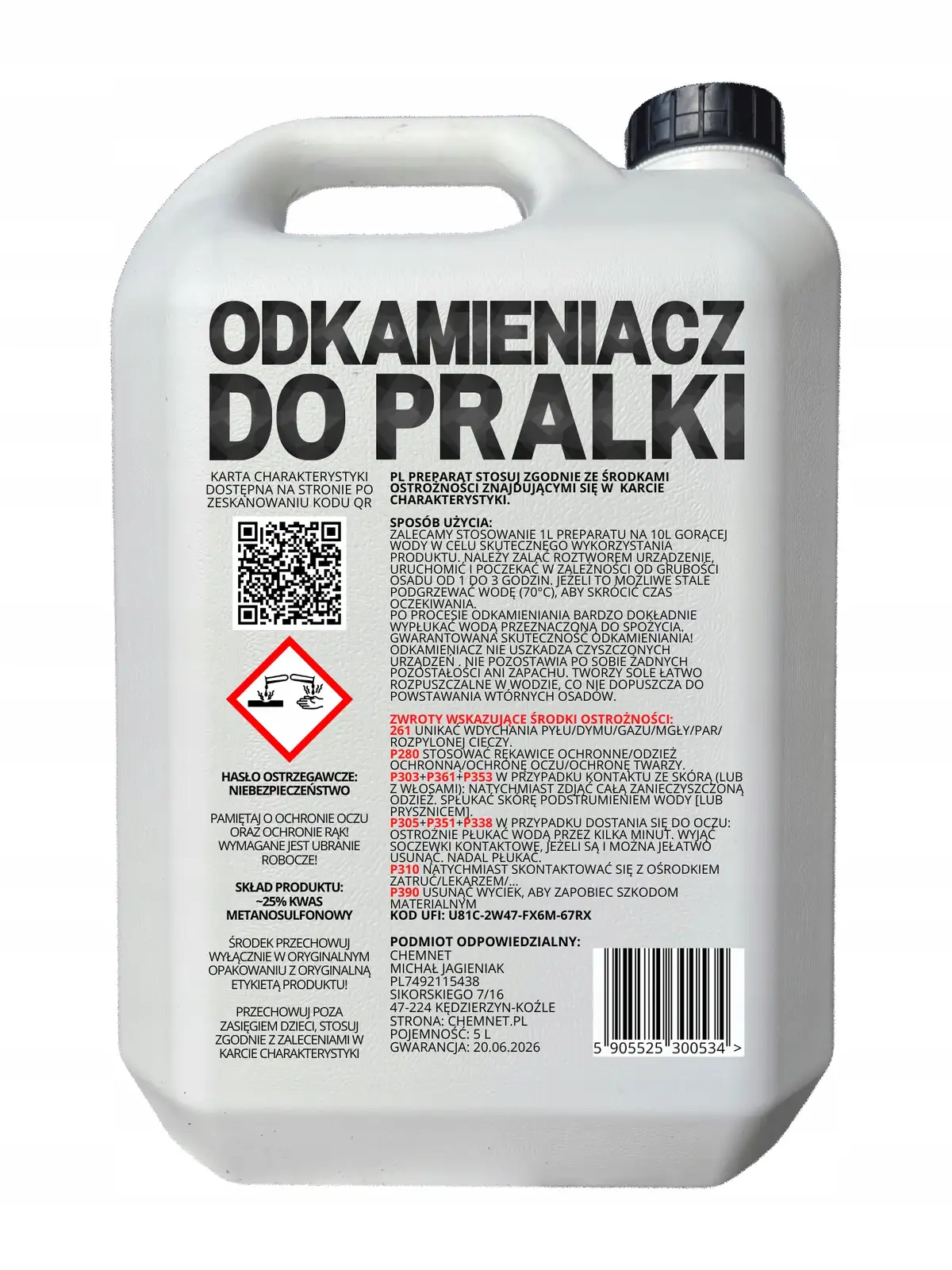 Odkamieniacz do pralki 5l