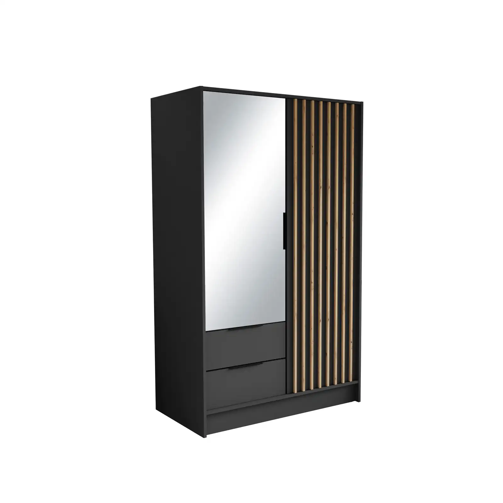 Szafa Nero lamele + lustro grafit 103 Arton