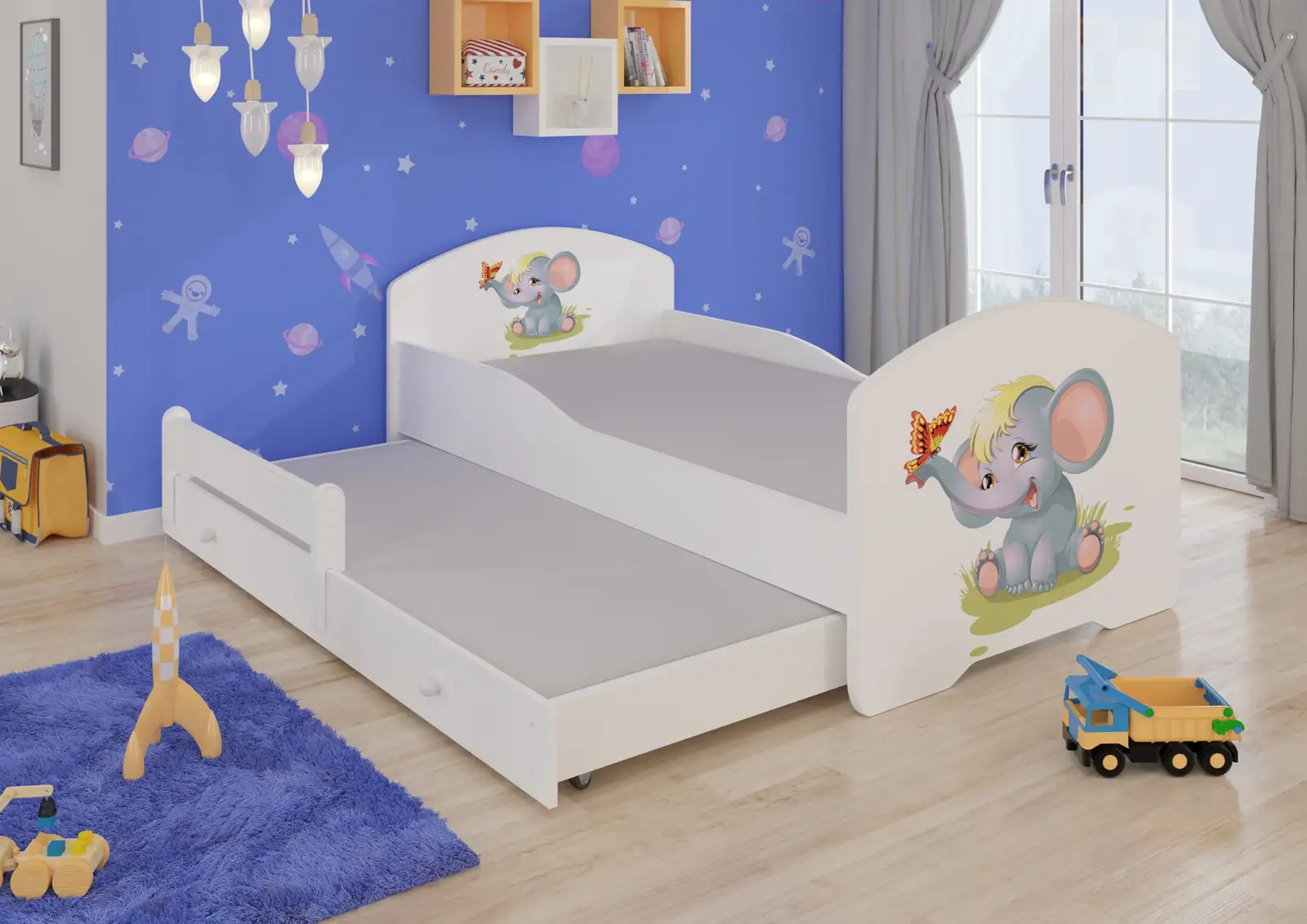 Łóżko podwójne z materacami PEPE II ELEPHANT 160x80