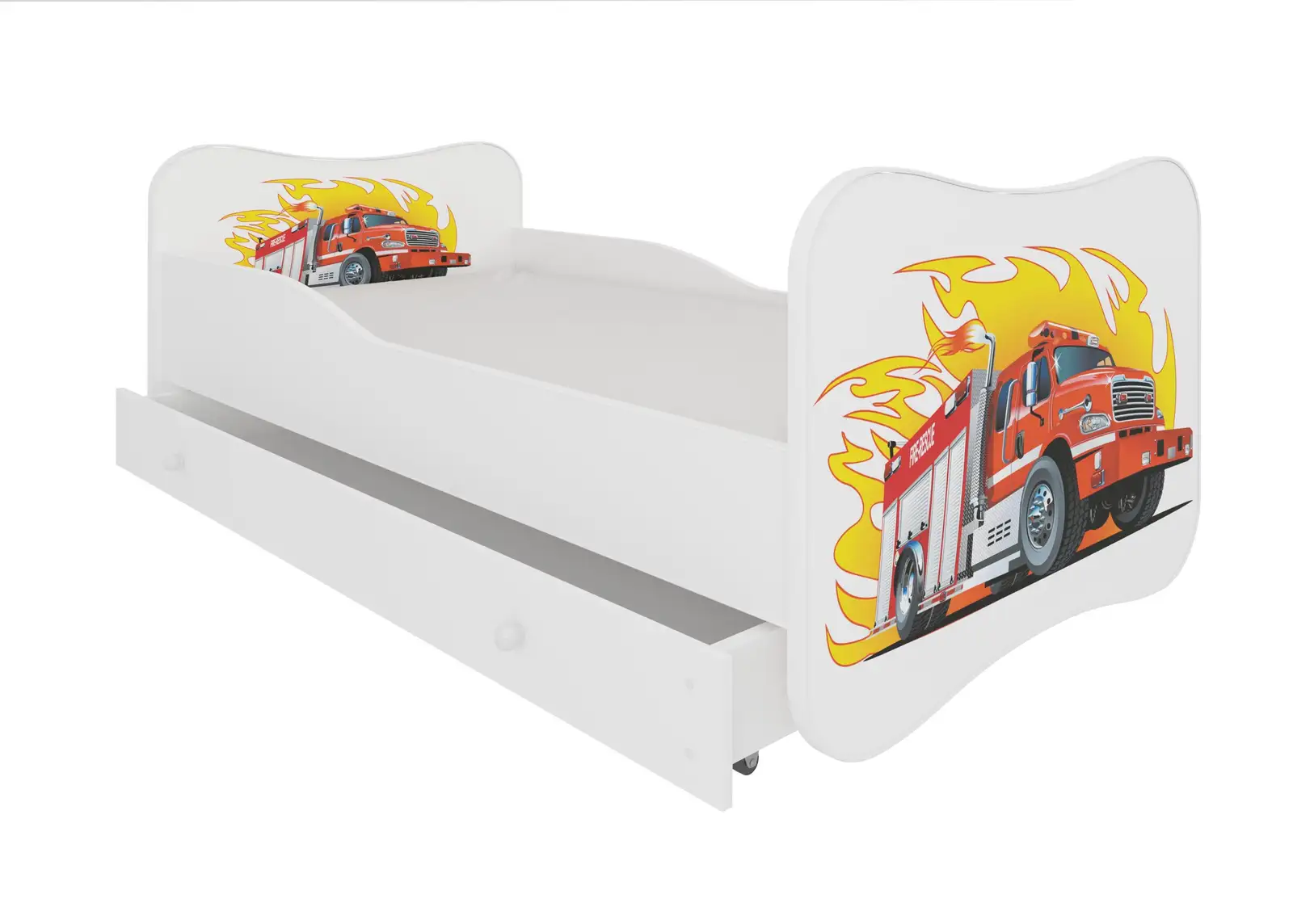 Łóżko z materacem i szufladą GONZALO FIRETRUCK 140x70 — 2