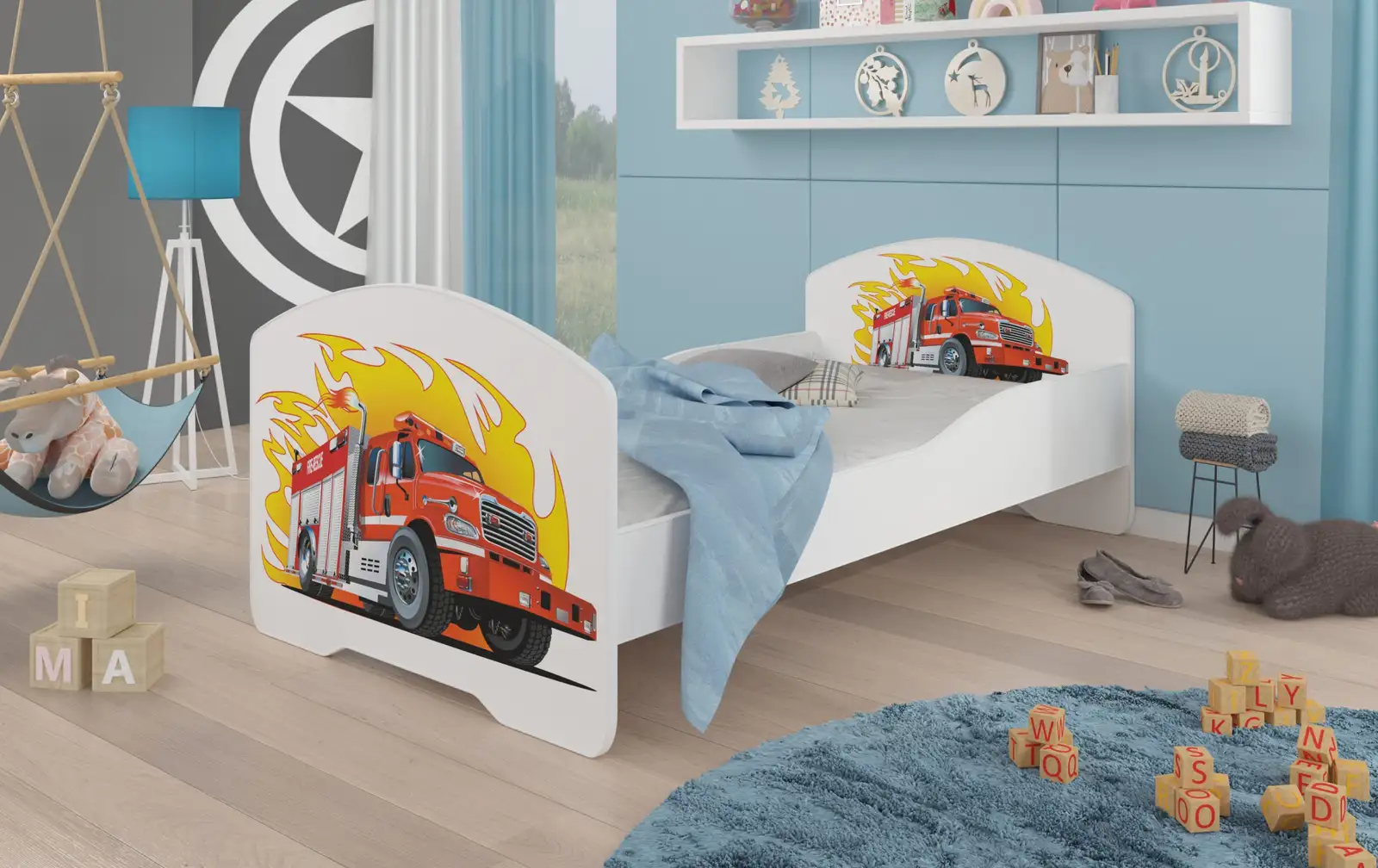Łóżko z materacem PEPE FIRE TRUCK 160x80