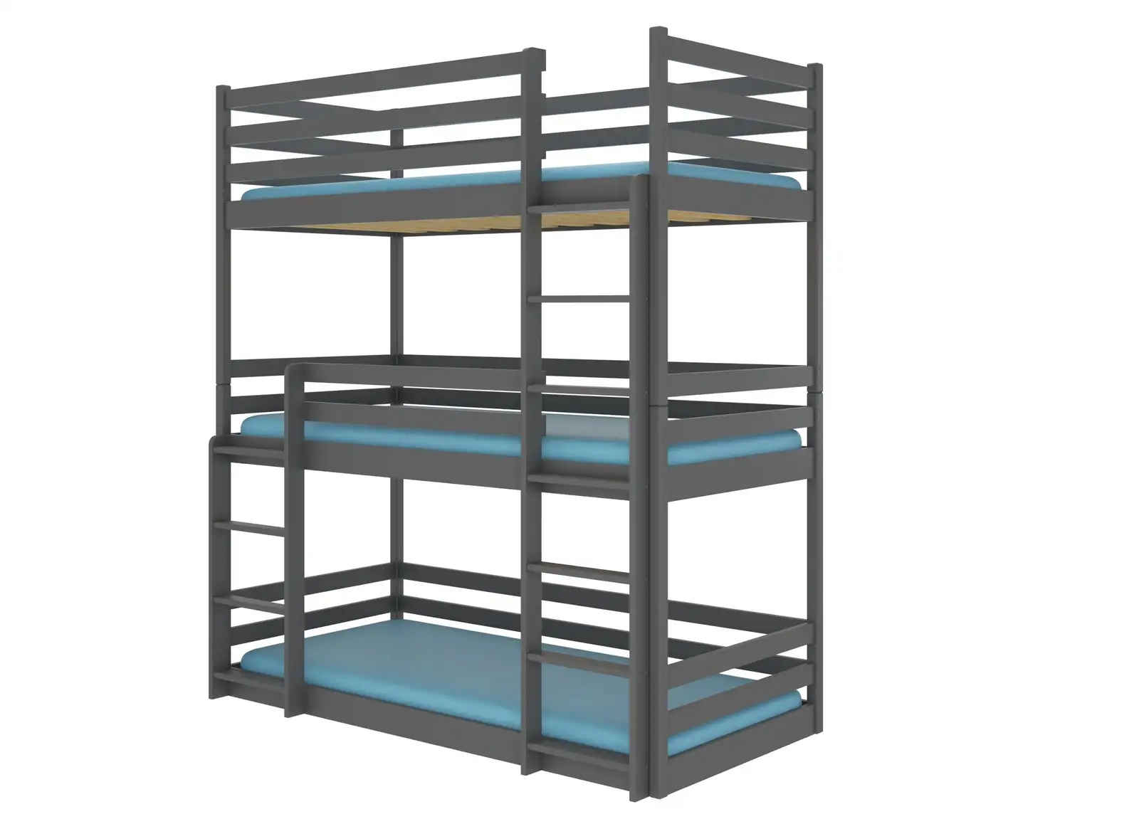 Łóżko piętrowe trzyosobowe z materacami TEDRO 180x80 — 2