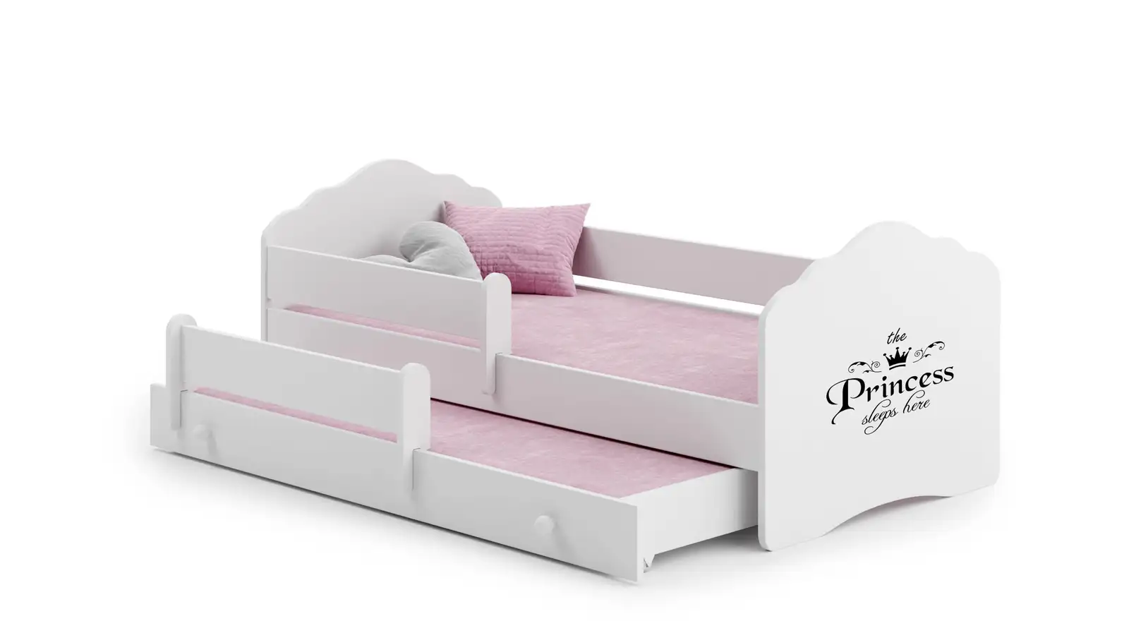 Łóżko podwójne z barierką i materacami CASIMO II PRINCESS BLACK 160x80 — 2