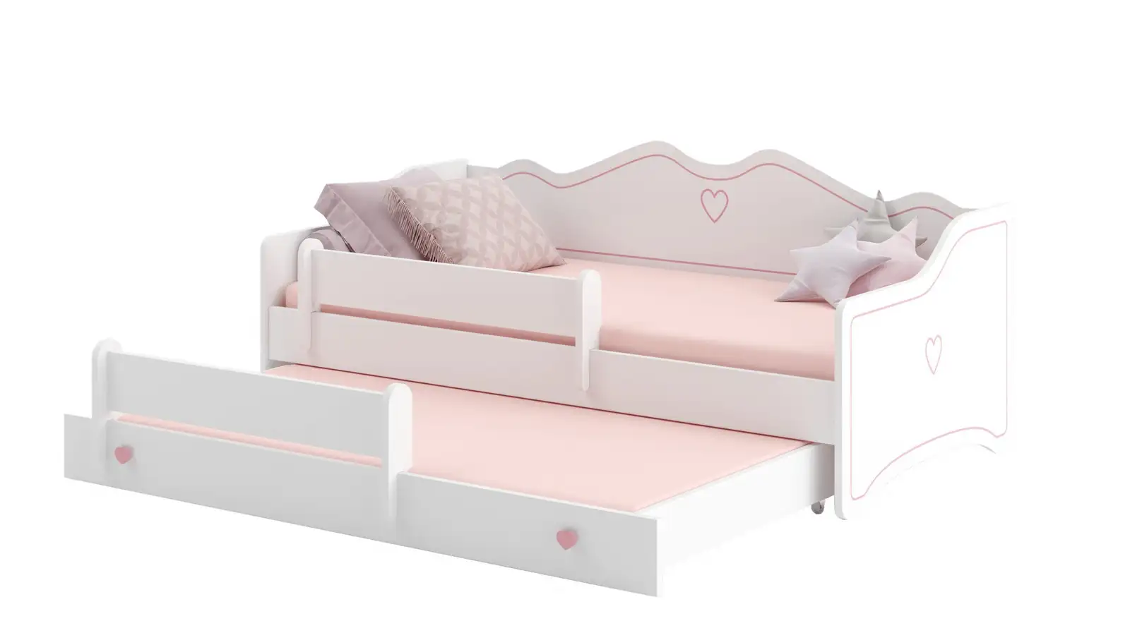 Łóżko podwójne z materacami EMKA II Pink 160x80 — 2