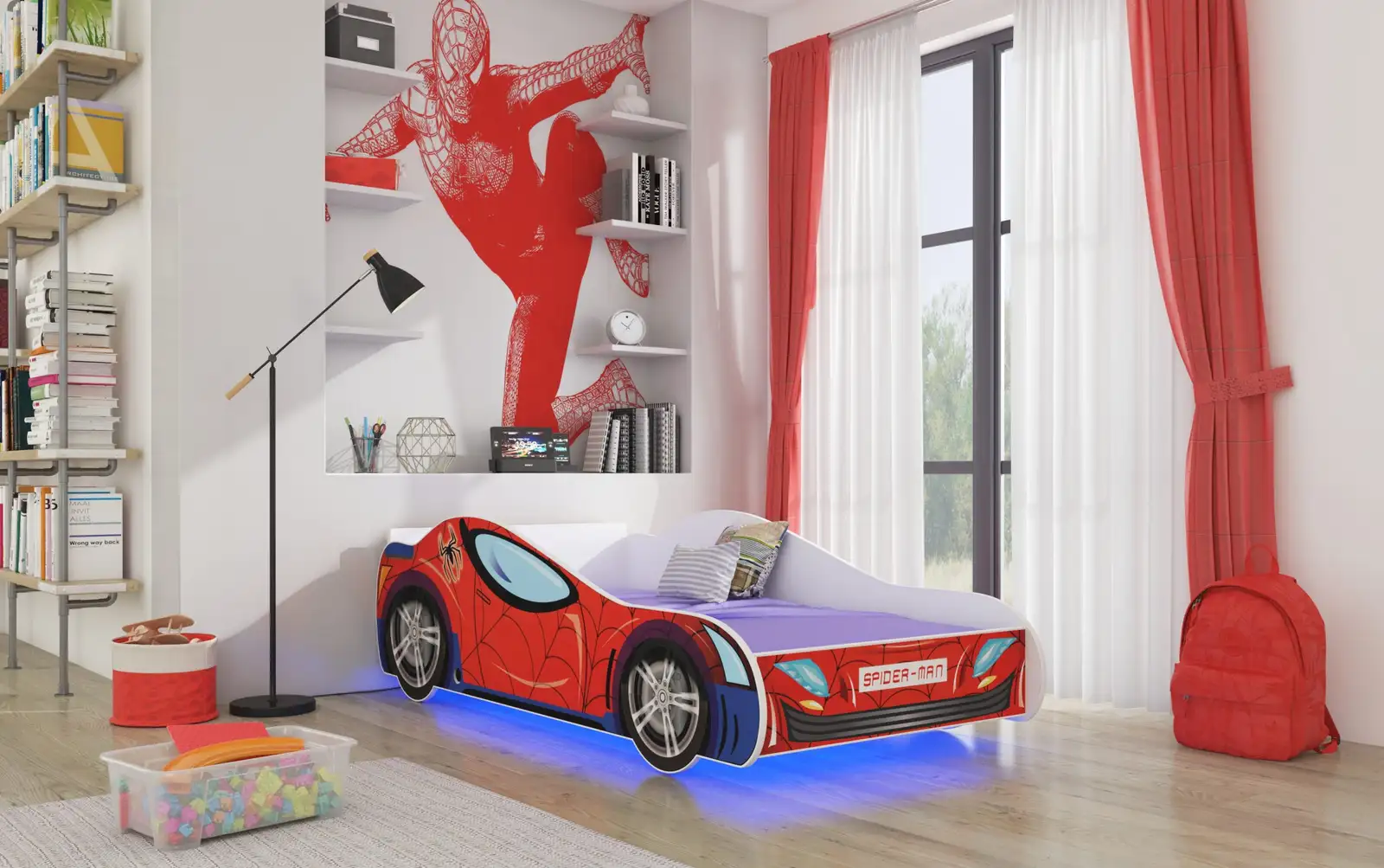 Łóżko z materacem i oświetleniem LED SPIDER 160x80