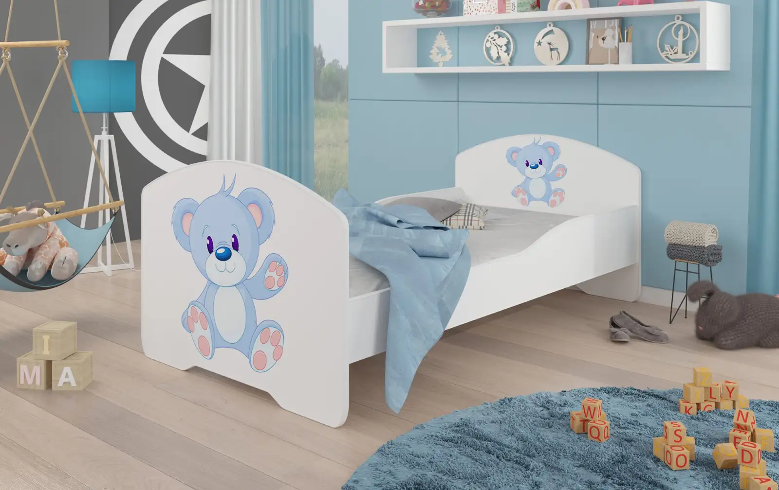 Łóżko z materacem PEPE BLUE BEAR 160x80