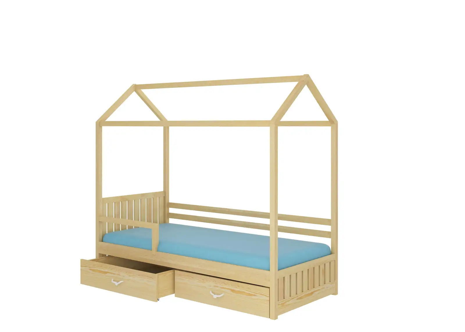 Łóżko domek z barierką i materacem ROSE 180x80 — 2
