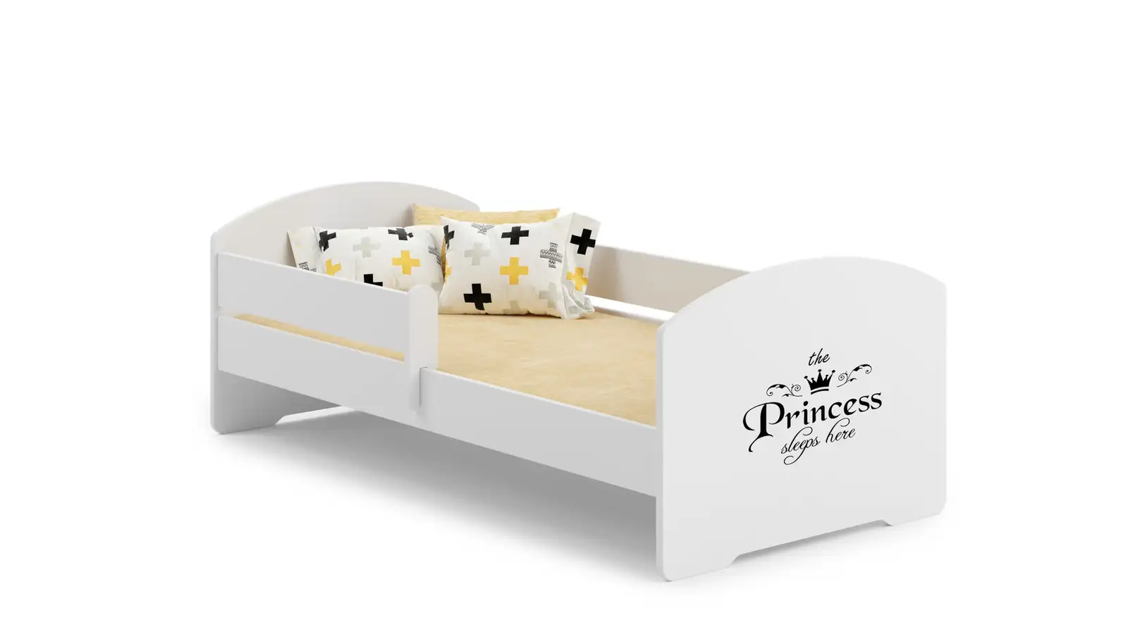Łóżko z materacem i barierką PEPE PRINCESS BLACK 140x70 — 2