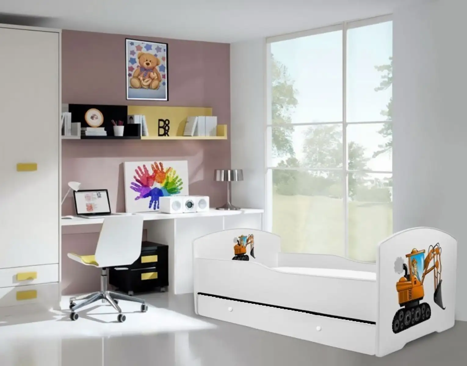 Łóżko z materacem i szufladą PEPE DIGGER 160x80