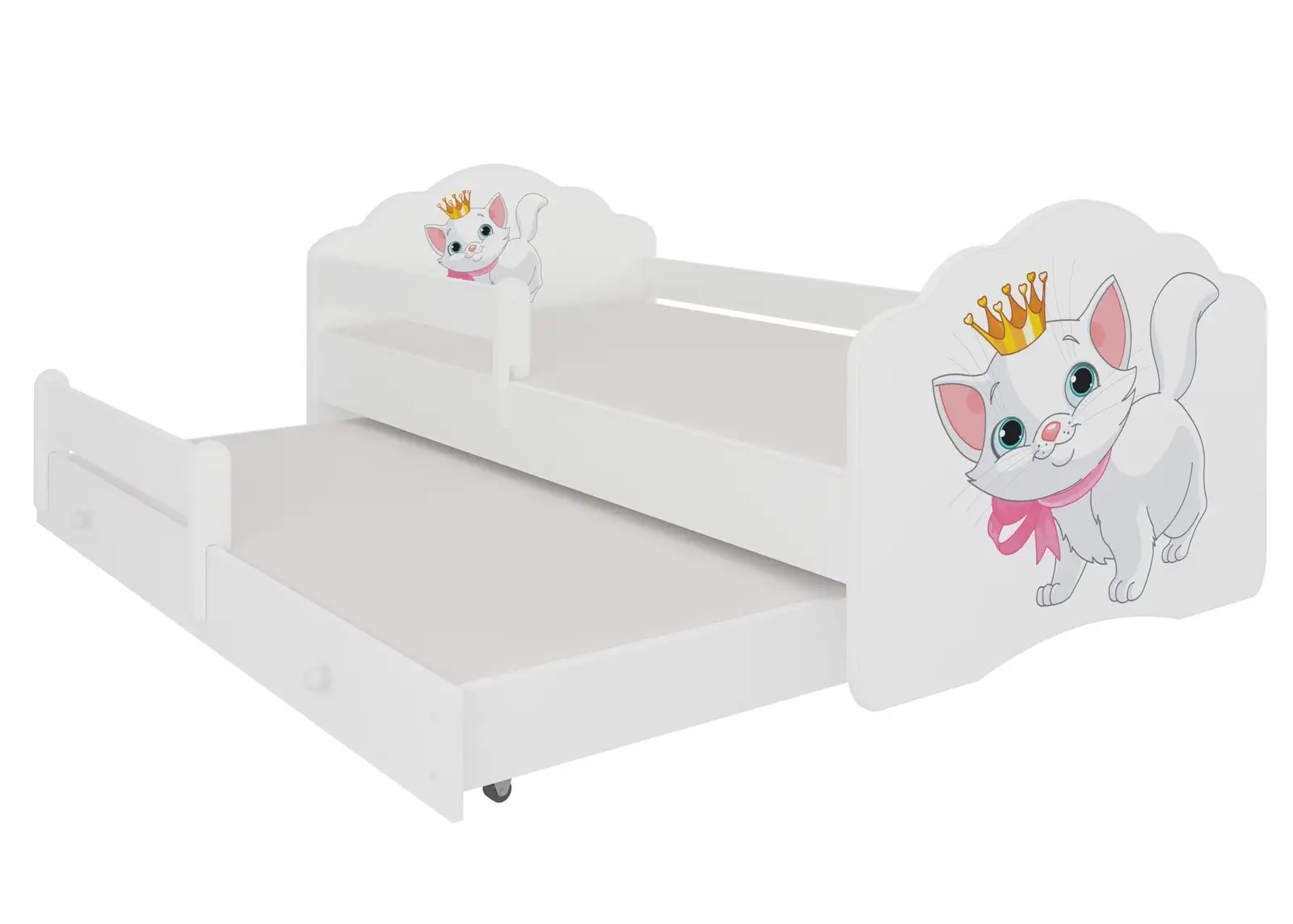 Łóżko podwójne z barierką i materacami CASIMO II CAT 160x80 — 2
