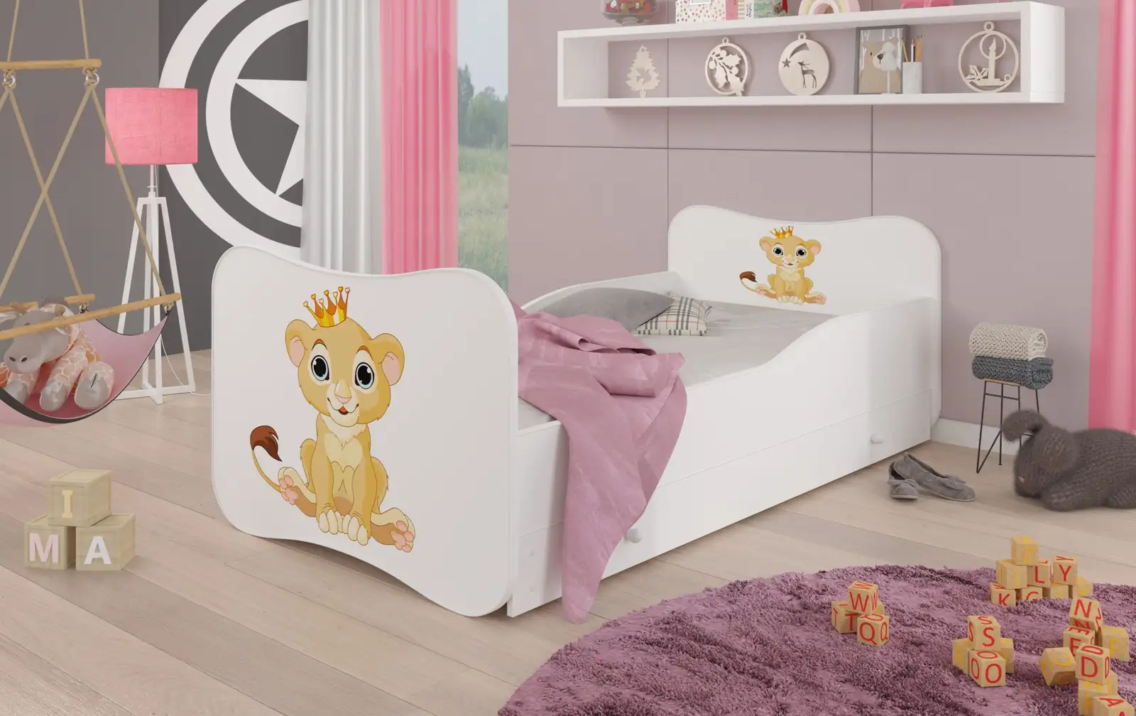 Łóżko z materacem i szufladą GONZALO LION 160x80