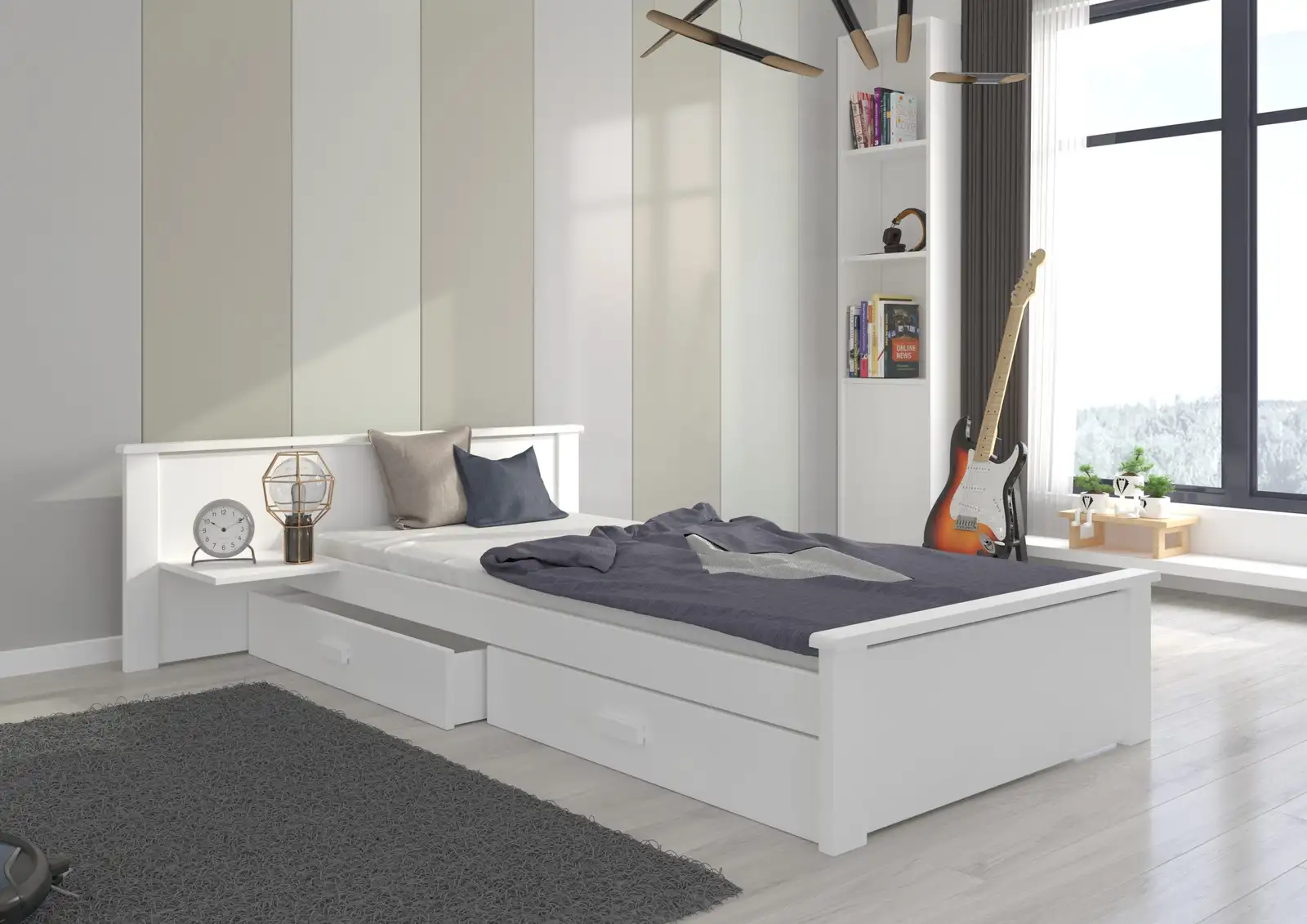 Łóżko z materacem ALDEX SHELF 180x80 — 7