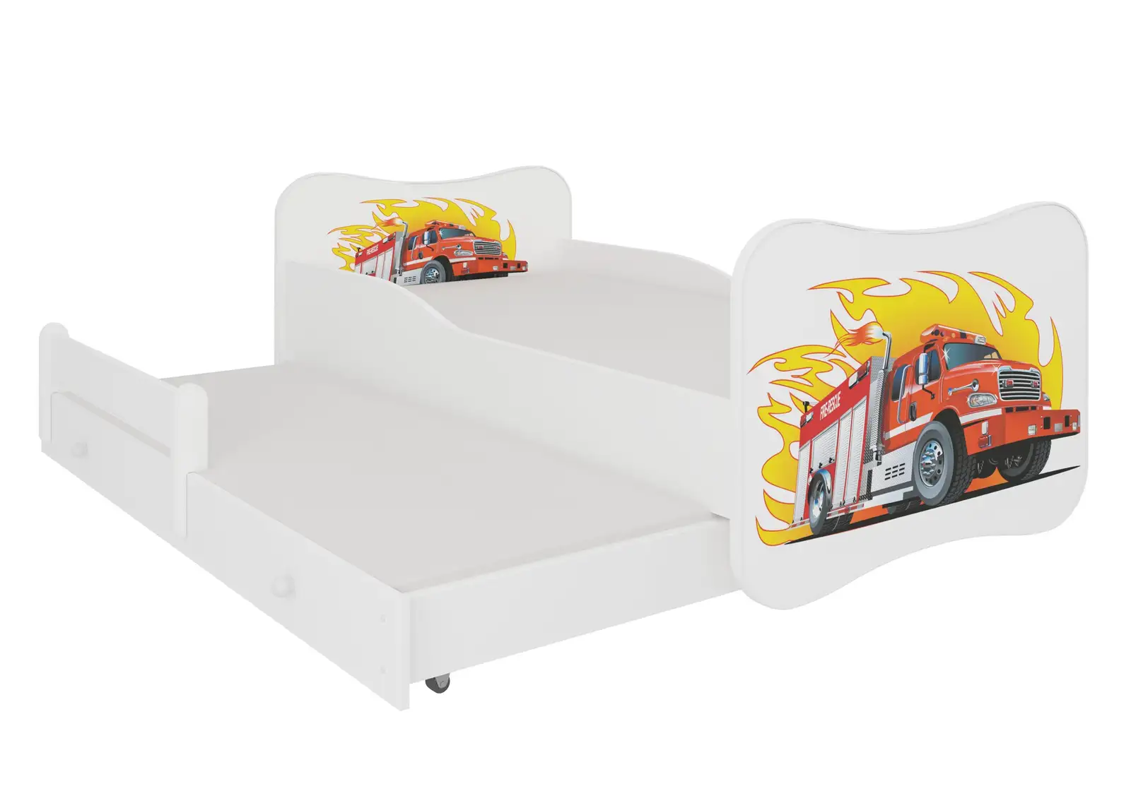 Łóżko podwójne z materacami GONZALO II FIRE TRUCK 160x80 — 2