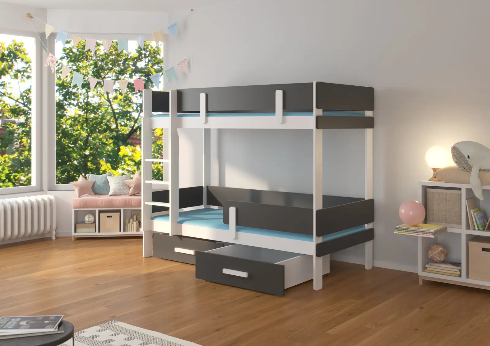 Łóżko piętrowe dwuosobowe ETIONA 180x80