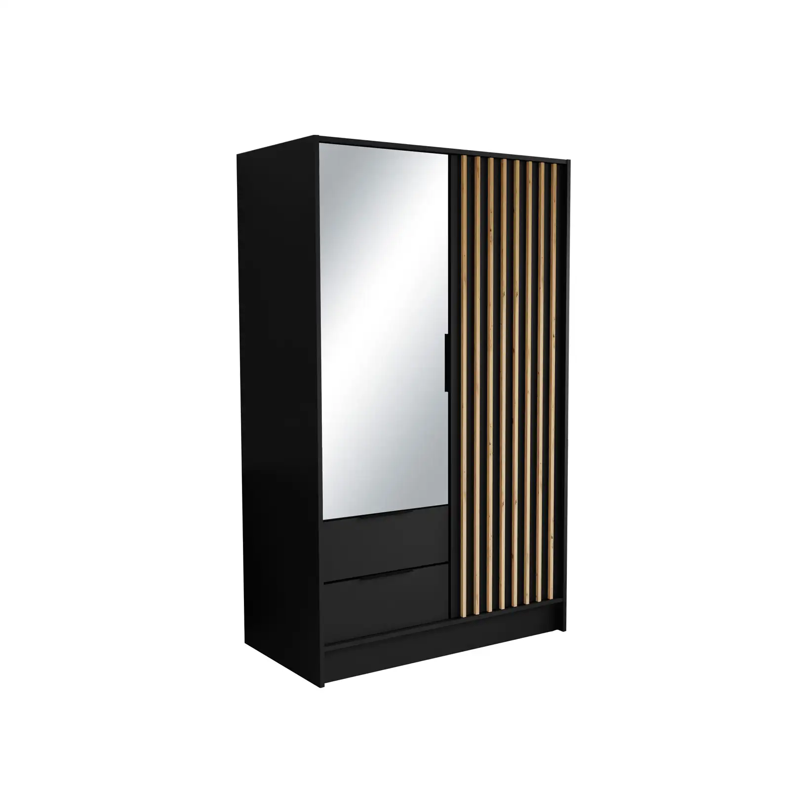 Szafa Nero lamele + lustro czarna 103 Arton