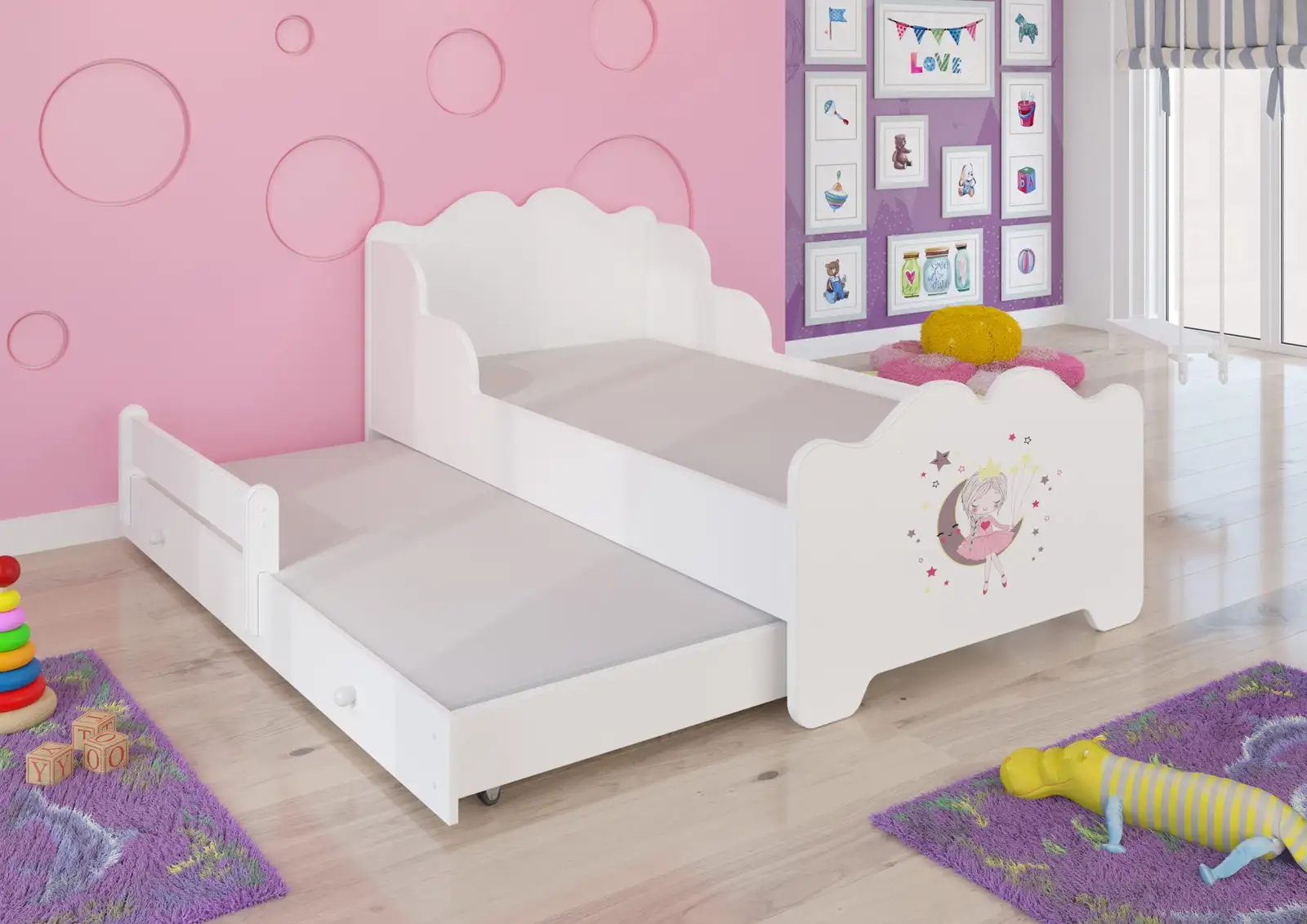 Łóżko podwójne z materacami XIMENA II SLEEPING PRINCESS 160x80