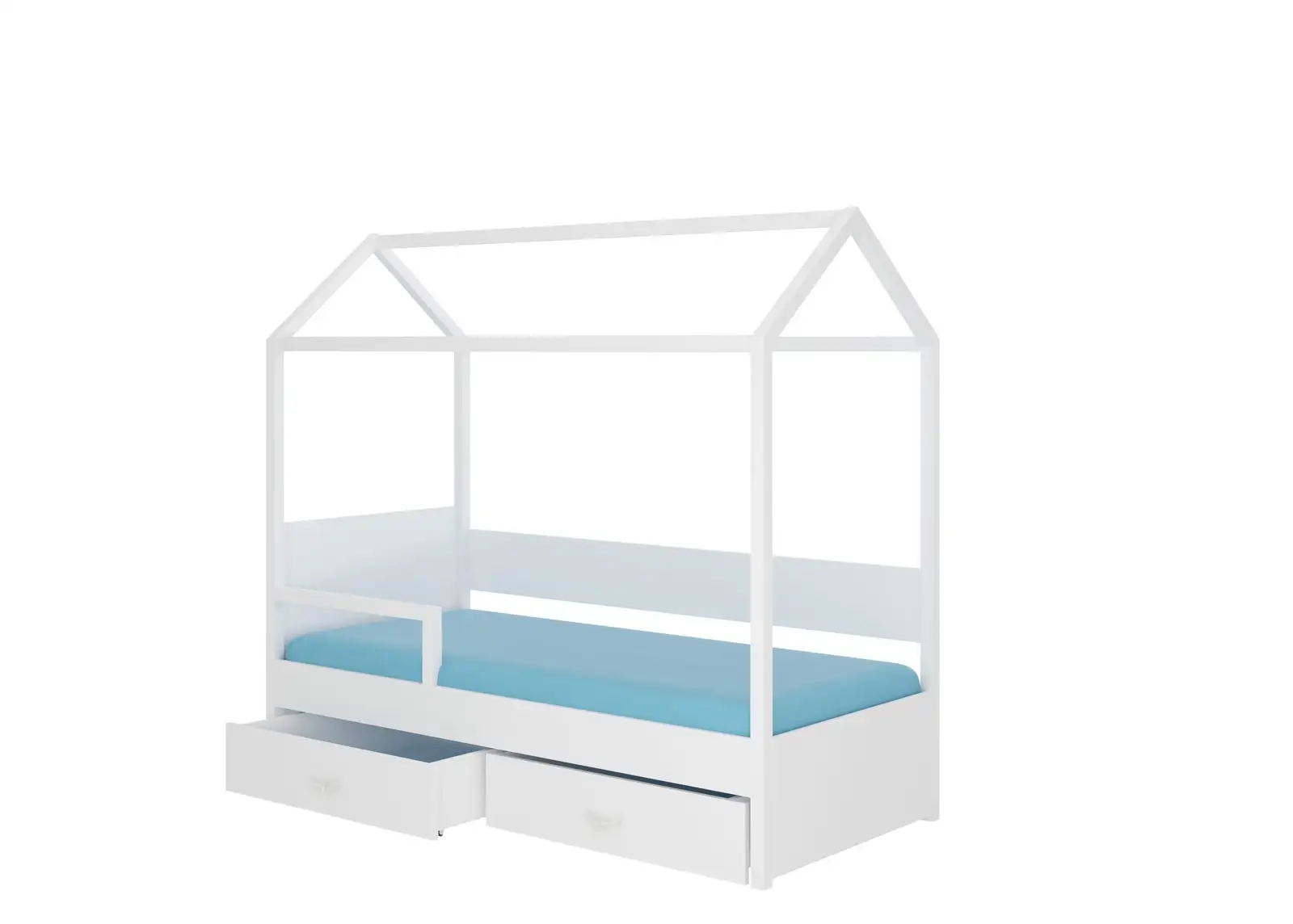 Łóżko domek z barierką i materacem OTELLO 200x90 — 2