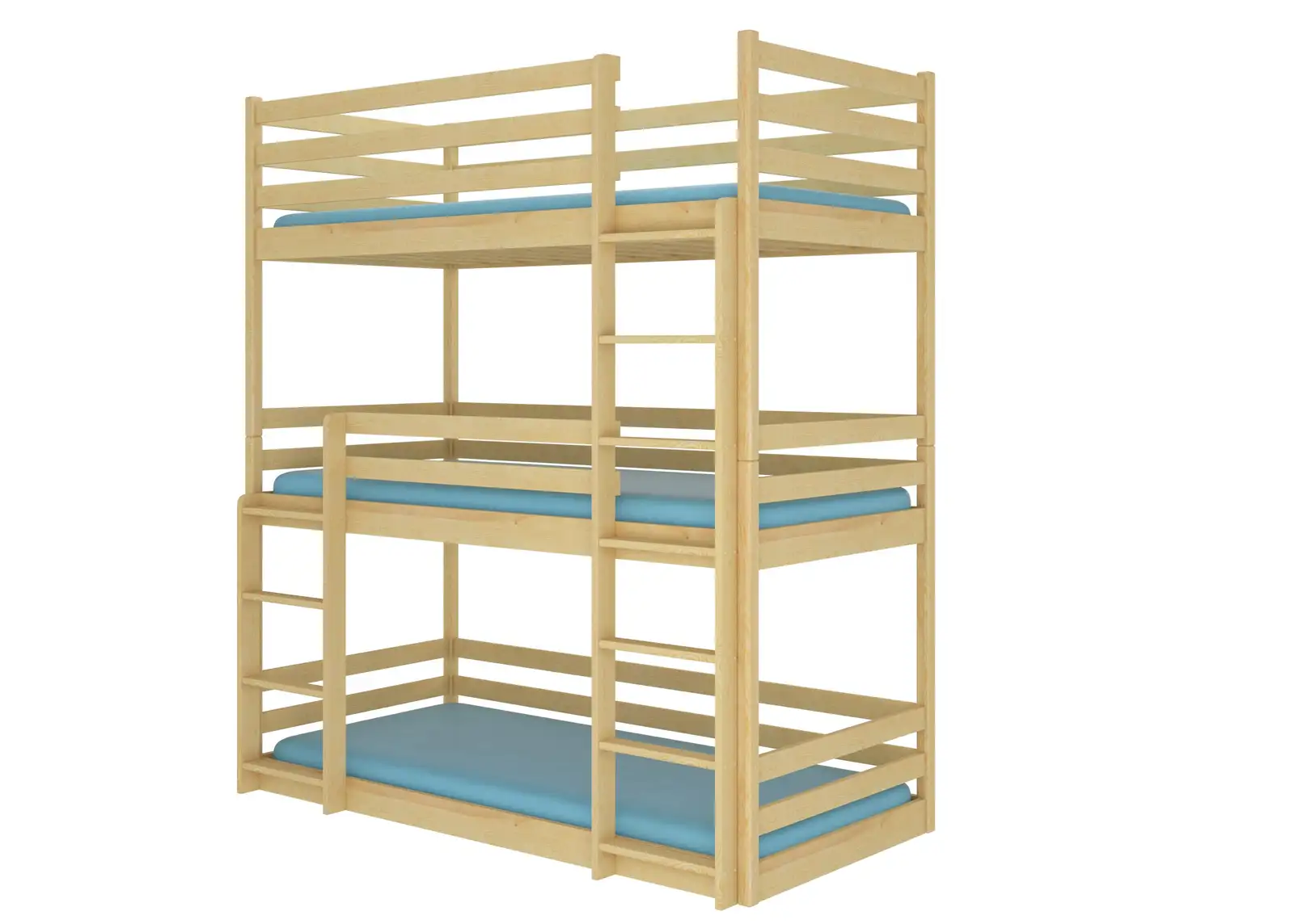 Łóżko piętrowe trzyosobowe z materacami TEDRO 180x80 — 2