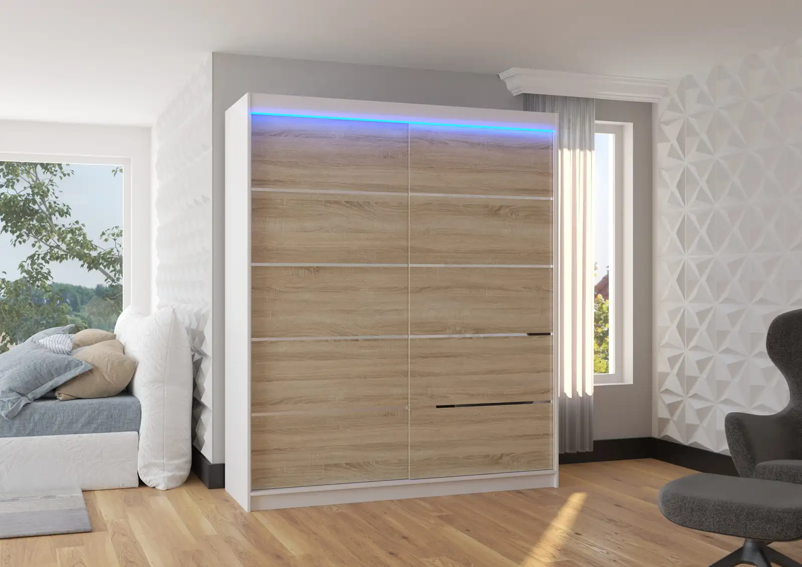 Szafa przesuwna z oświetleniem LED SPECTRA 180
