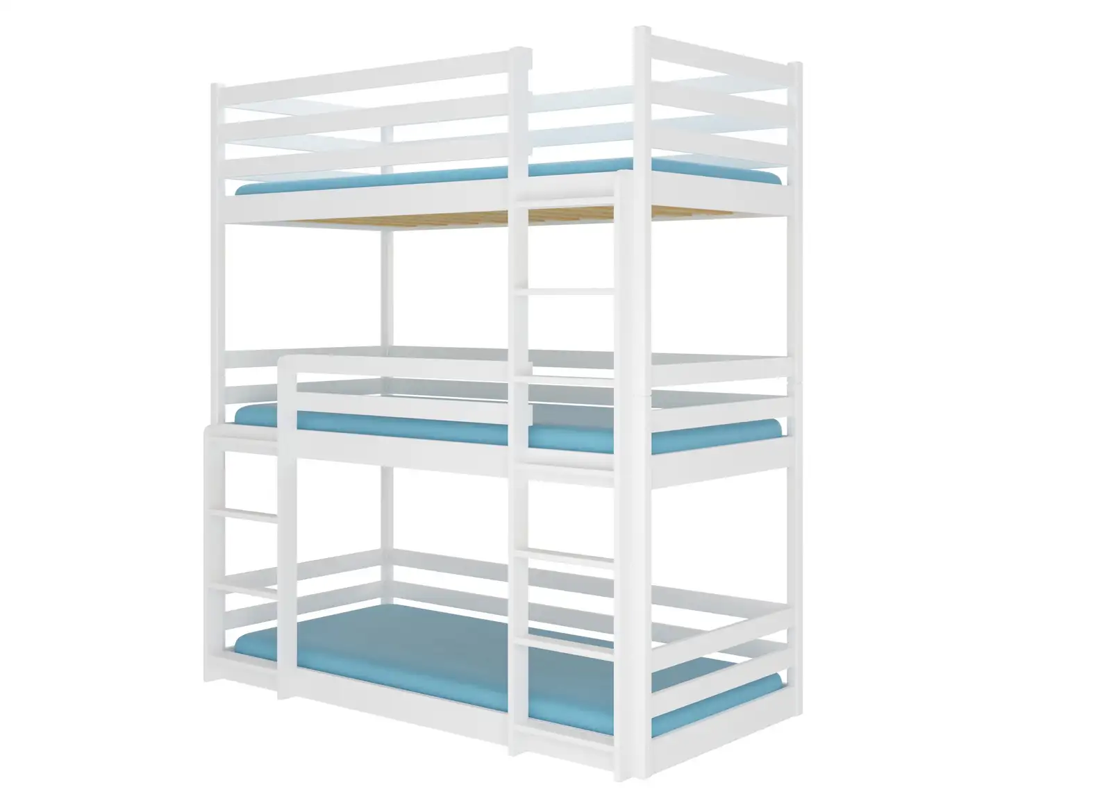 Łóżko piętrowe trzyosobowe z materacami TEDRO 180x80 — 2