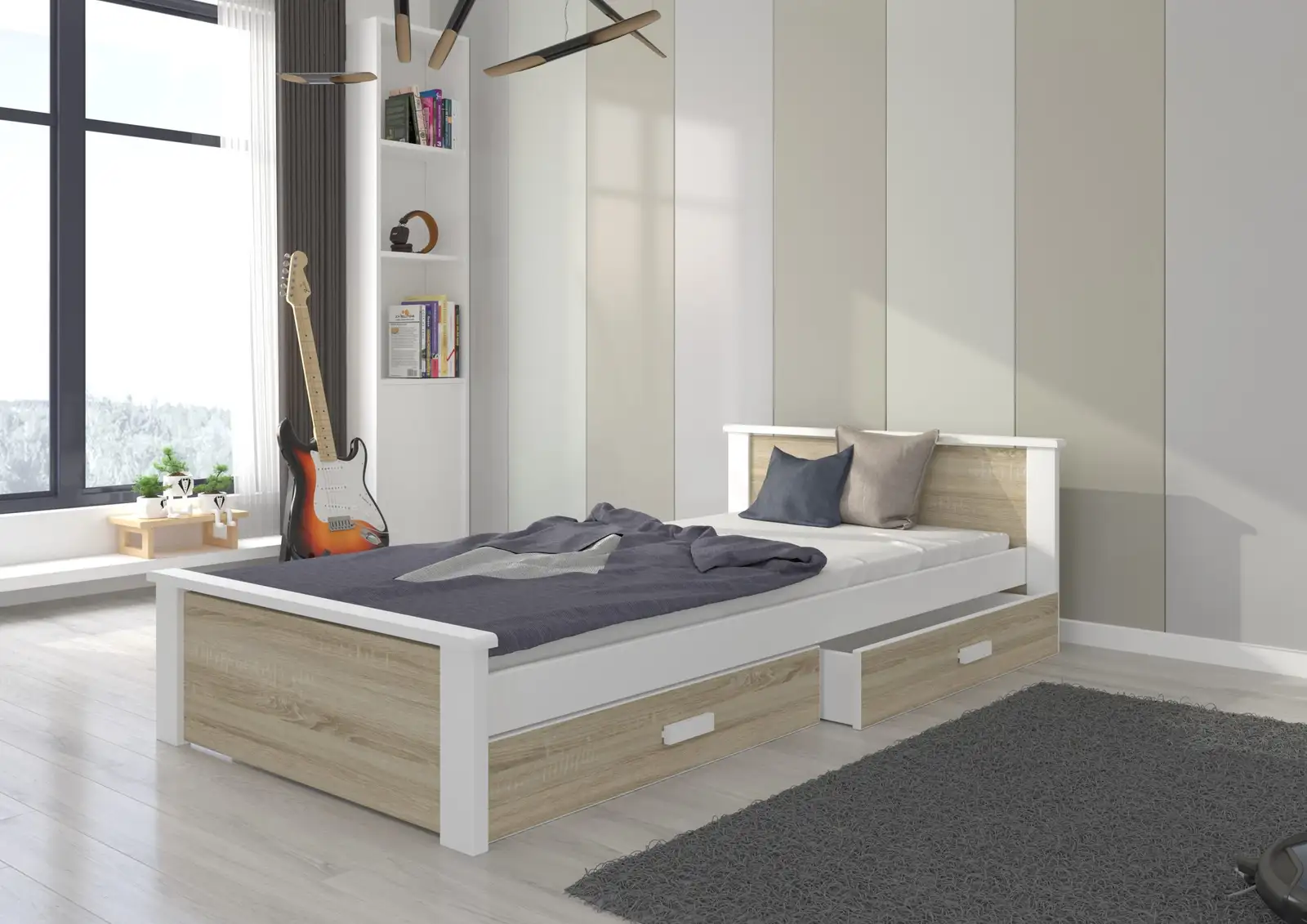 Łóżko z materacem ALDEX 200x90