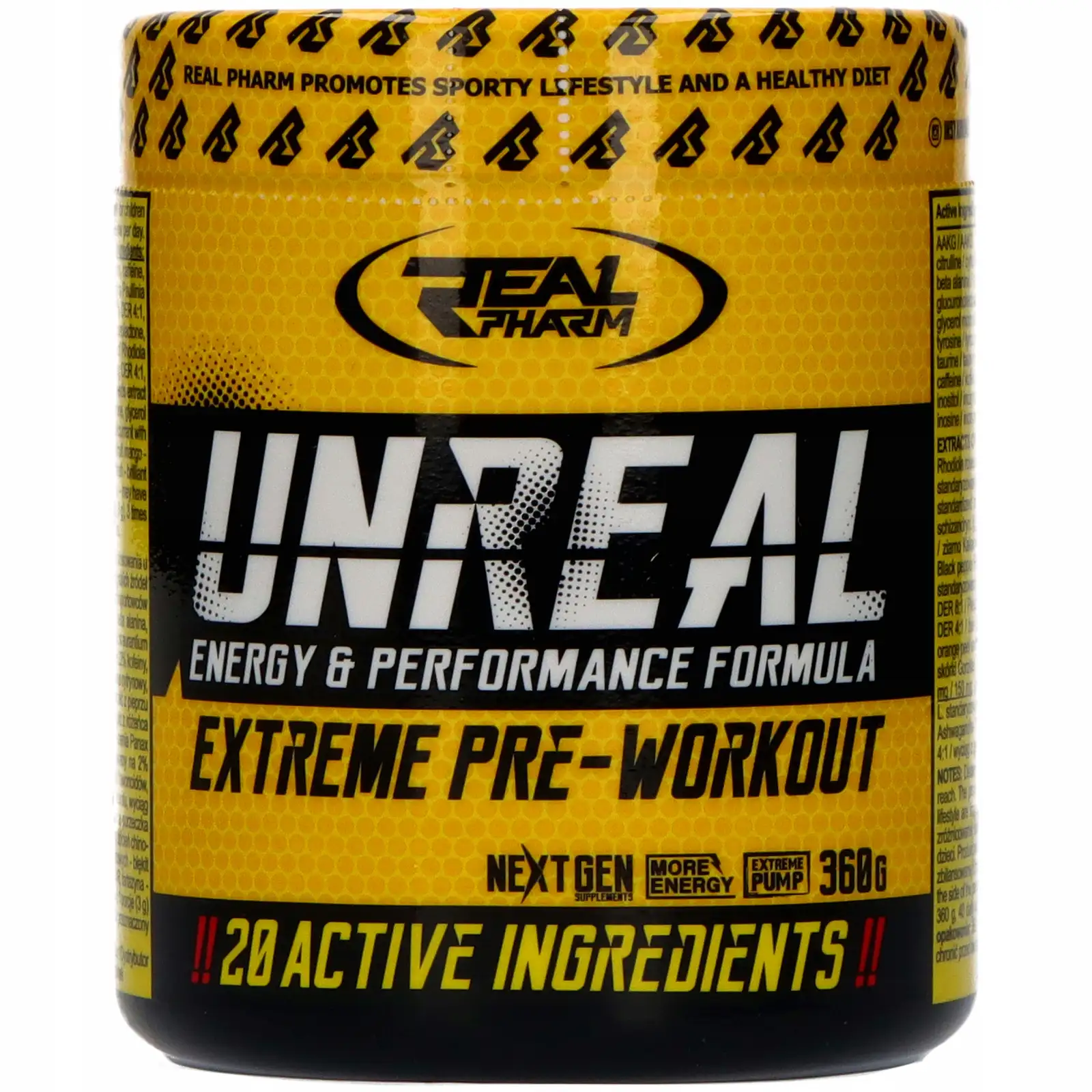 Real Pharm Unreal 360g POMPA ENERGIA CYTRULINA MOC