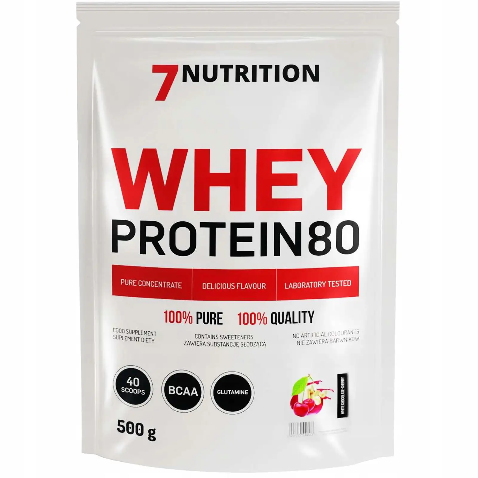 BIAŁKO koncentrat białka 500g ODŻYWKA BIAŁKOWA 7NUTRITION WHEY PROTEIN 80
