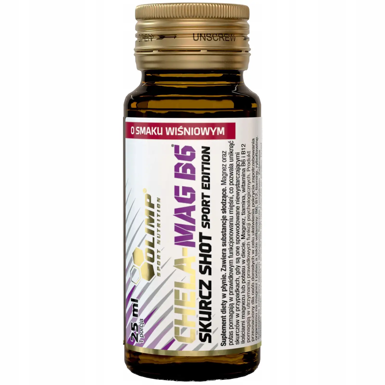 OLIMP CHELA MAG B6 FORTE 25ml MAGNEZ SKURCZ CHELATOWANY DLA SPORTOWCÓW