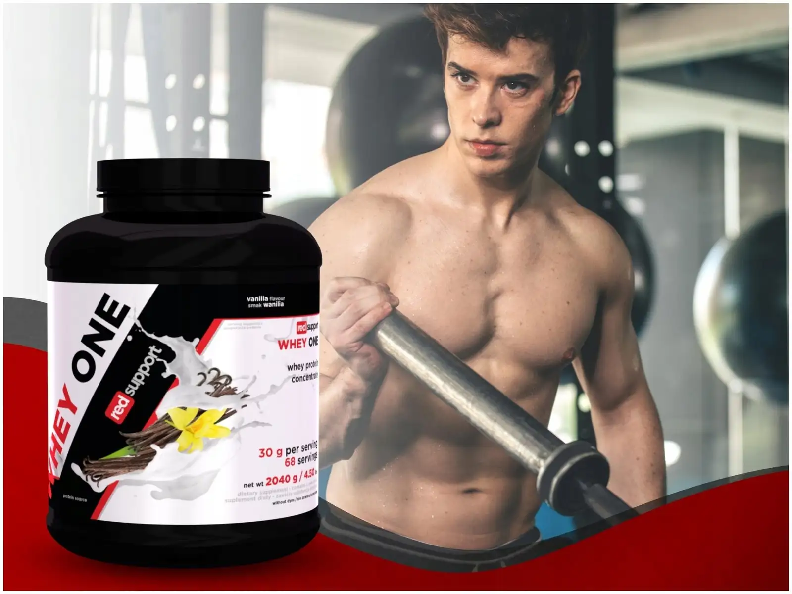 Białko koncentrat WPC 2040g serwatkowe odżywka czekolada Red Support — 6