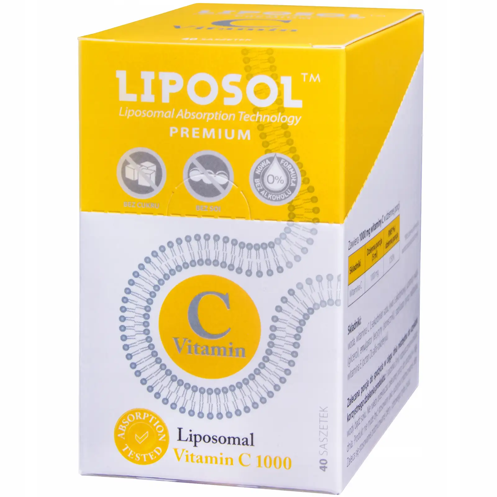 Liposomalna Witamina C 1000mg saszetki Odporność Przeziębienie Aliness