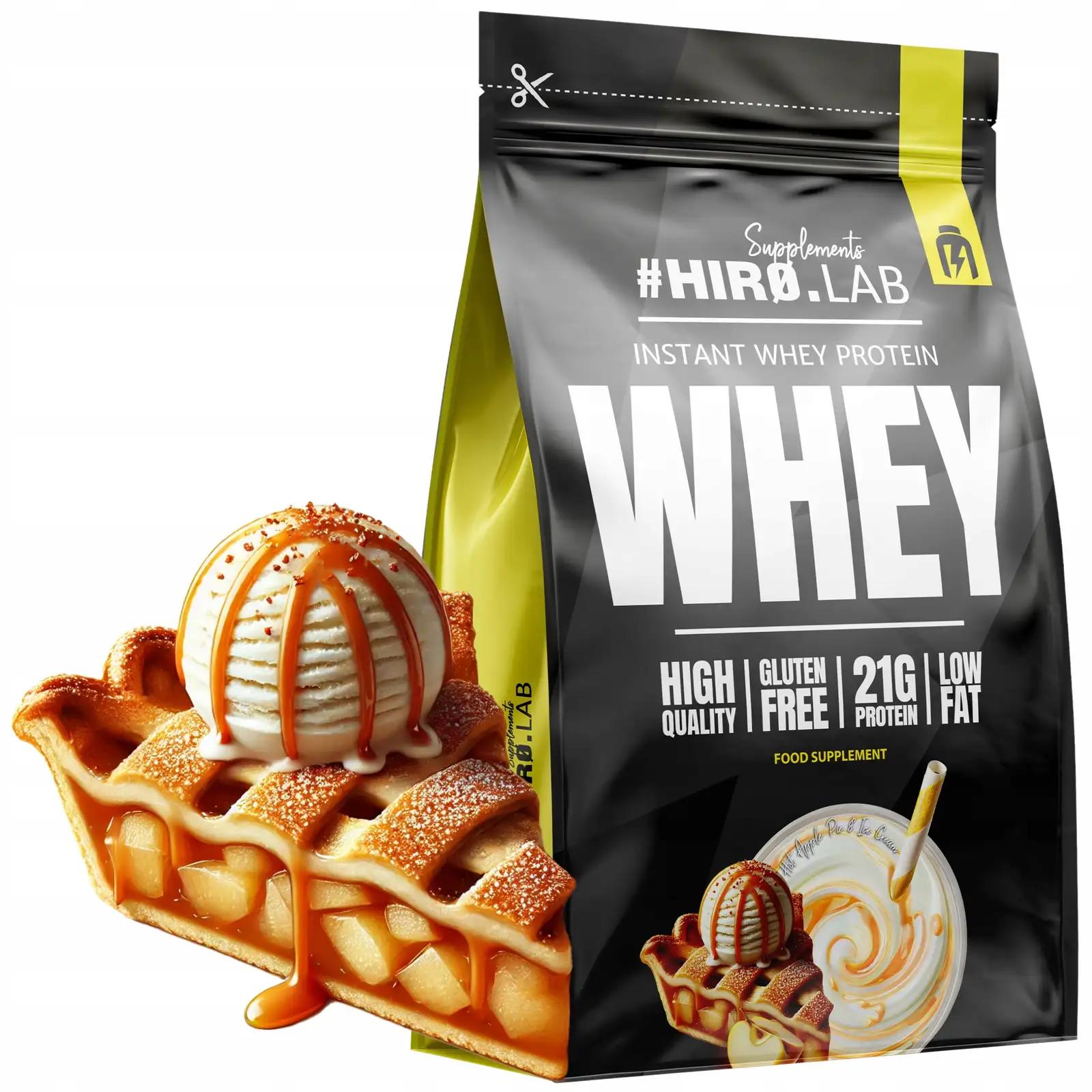 Białko koncentrat serwatkowe WPC 750 g Instant Whey Protein Jabłko Hiro