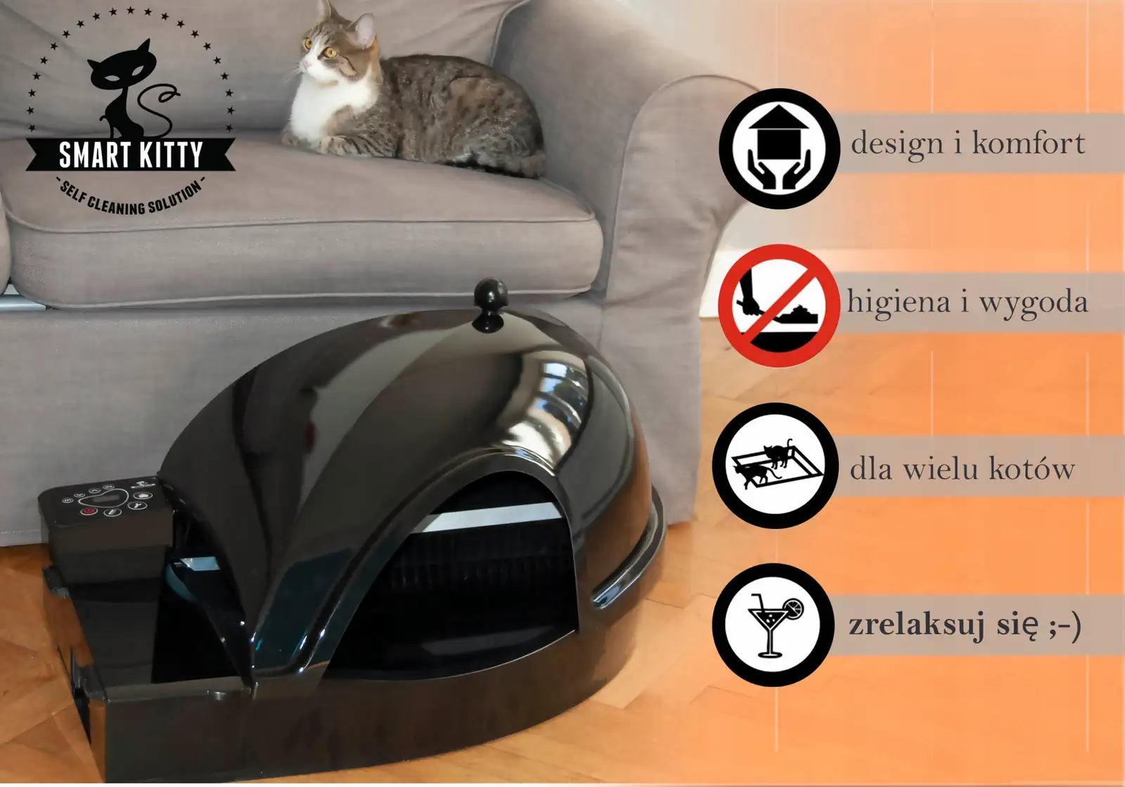 Inteligentna Automatyczna Samoczyszcząca Kuweta dla Kota Smart Kitty — 7