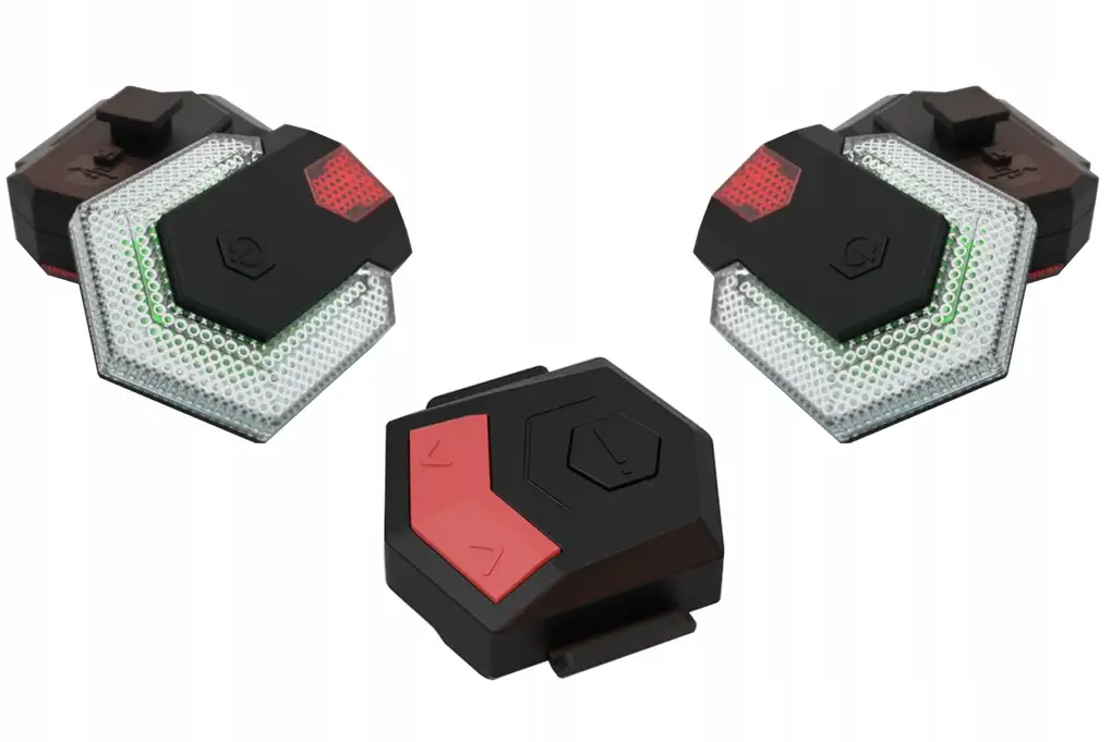 KIERUNKOWSKAZY LED 4 SZT LAMPKI TYŁ PRZÓD HULAJNOGI ROWEROWE BEZPRZWODOWE — 2