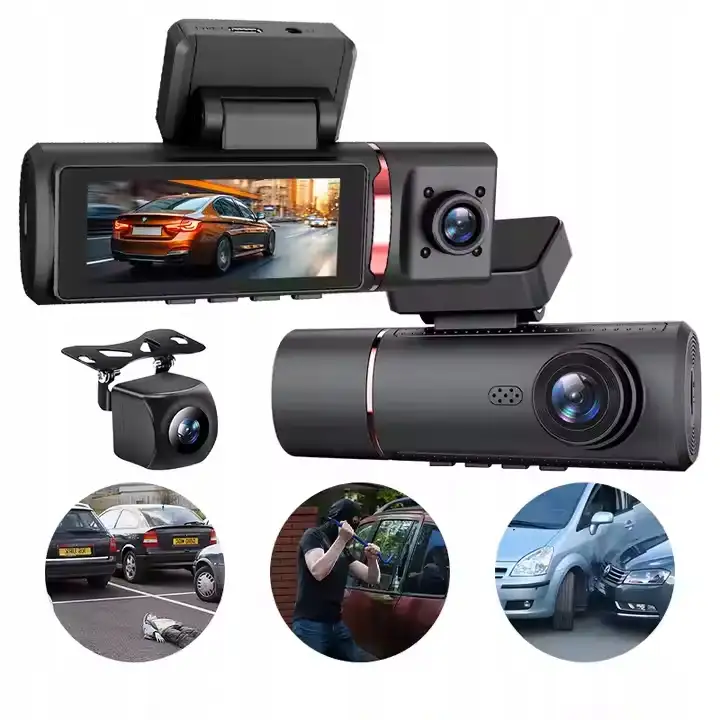 Kamera Samochodowa 3w1 HD 4K Przód Tył i Wnętrze GPS Wi-Fi Tryb Nocny — 5