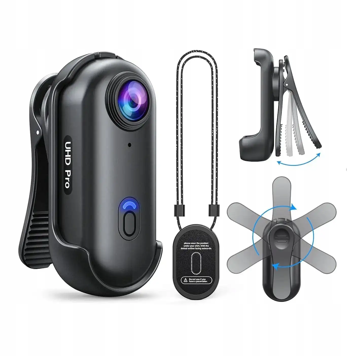 Mini Kamera Sportowa HD 4K Wodoodporna Kąt 140° WiFi Adaptery Akcesoria — 2