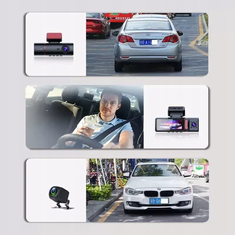 Kamera Samochodowa 3w1 HD 4K Przód Tył i Wnętrze GPS Wi-Fi Tryb Nocny — 3