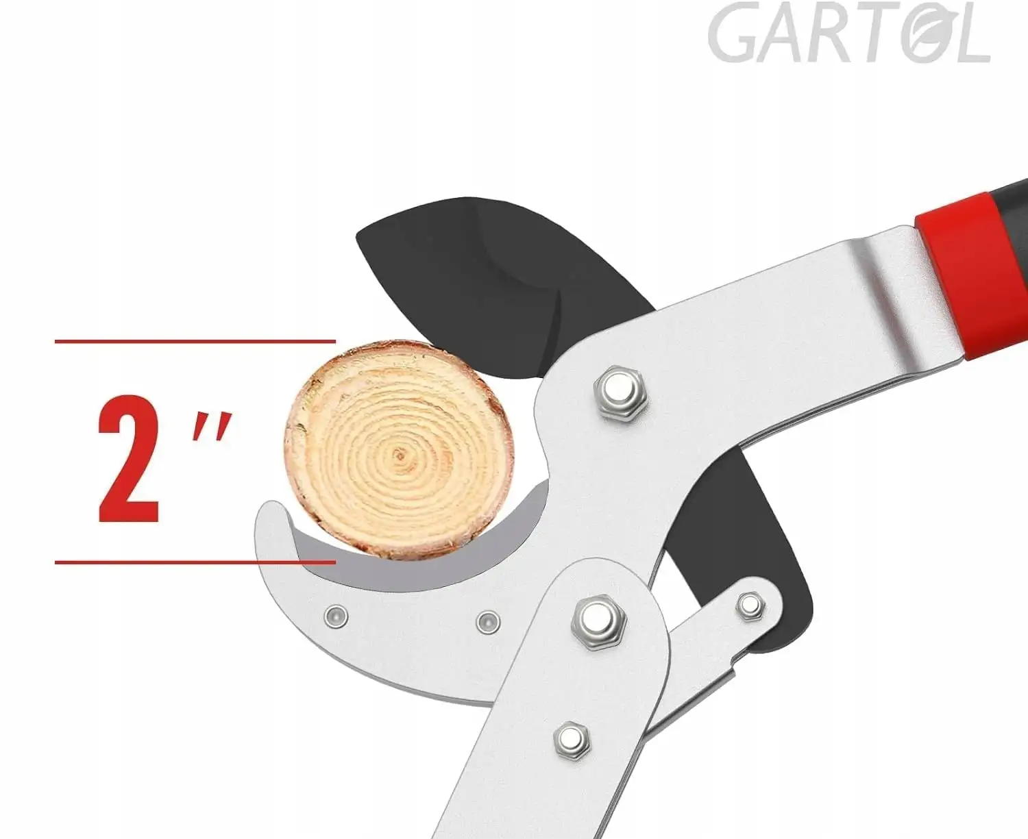 Sekator Nożyce Do Gałęzi GARTOL 2'' Ratchet 29 cali Mocne Nożyce Ogrodowe — 4